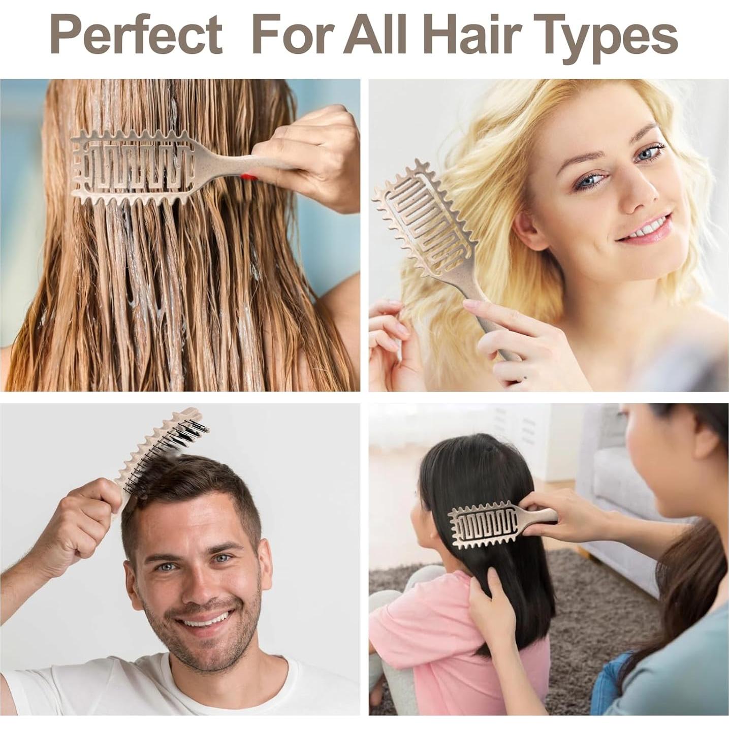 Cepillo Definidor de Rizos Azxewa Ventilado Beige 24.89x7.39cm