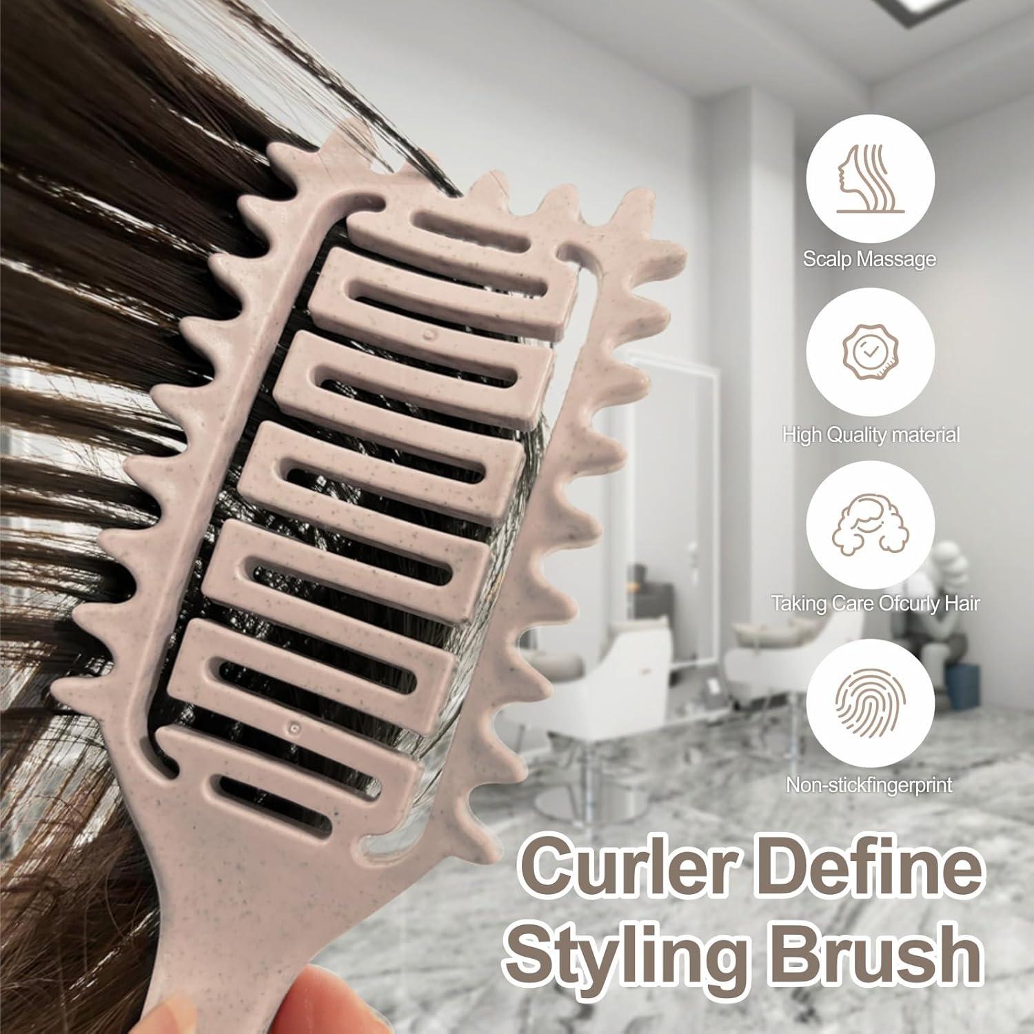 Cepillo Definidor de Rizos Azxewa Ventilado Beige 24.89x7.39cm