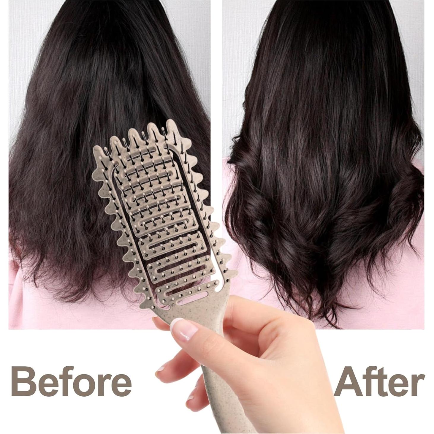 Cepillo Definidor de Rizos Azxewa Ventilado Beige 24.89x7.39cm