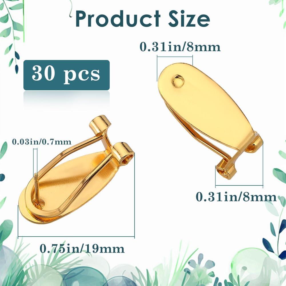 30 Pcs Poste de Pendiente Clip Francés Dorado SOFPLATE DIY