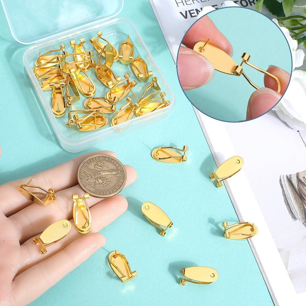 30 Pcs Poste de Pendiente Clip Francés Dorado SOFPLATE DIY