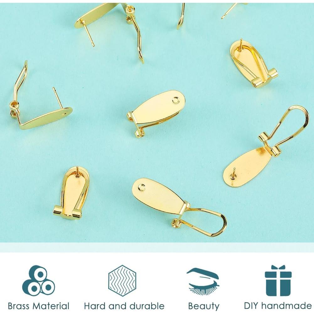30 Pcs Poste de Pendiente Clip Francés Dorado SOFPLATE DIY