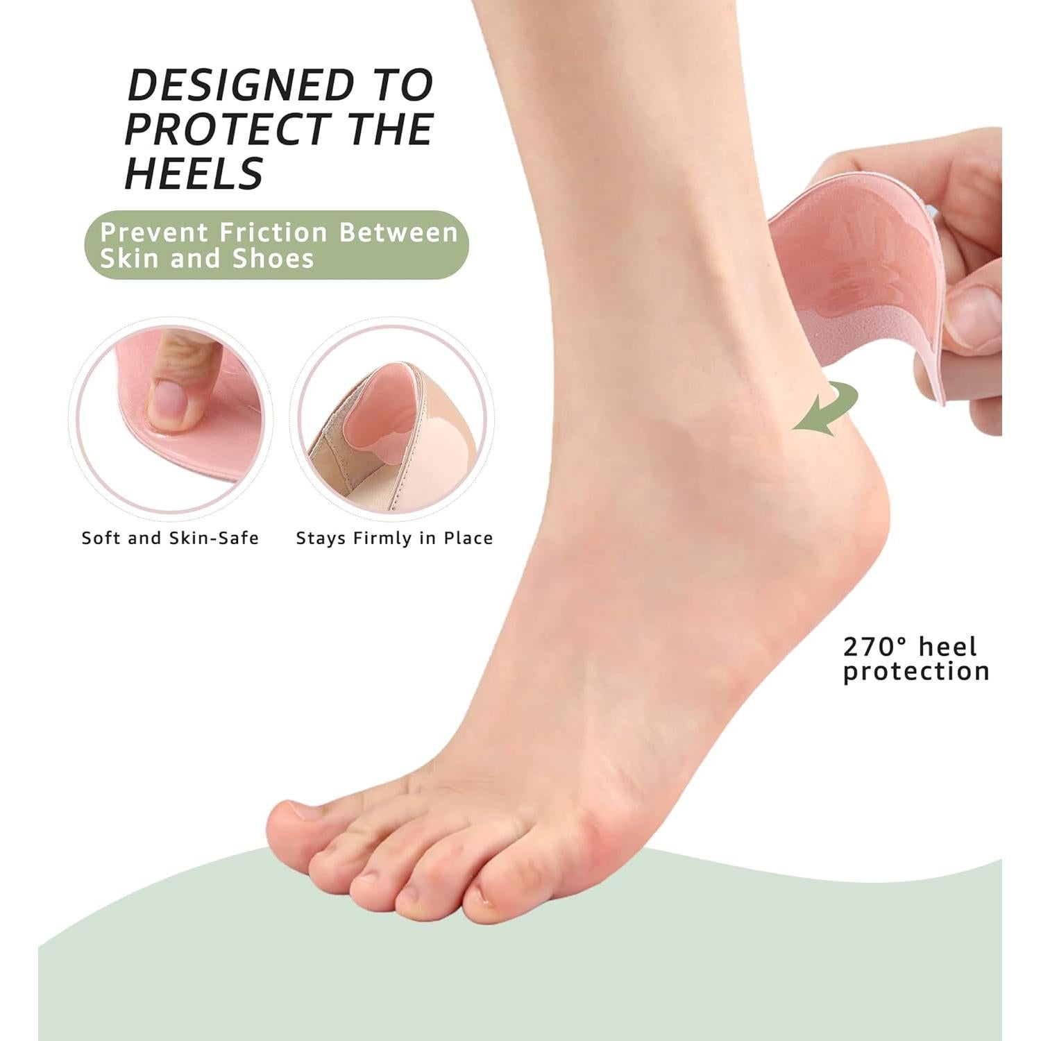 Almohadillas de Gel para el Talón HiRui - 4 Pares Antideslizantes