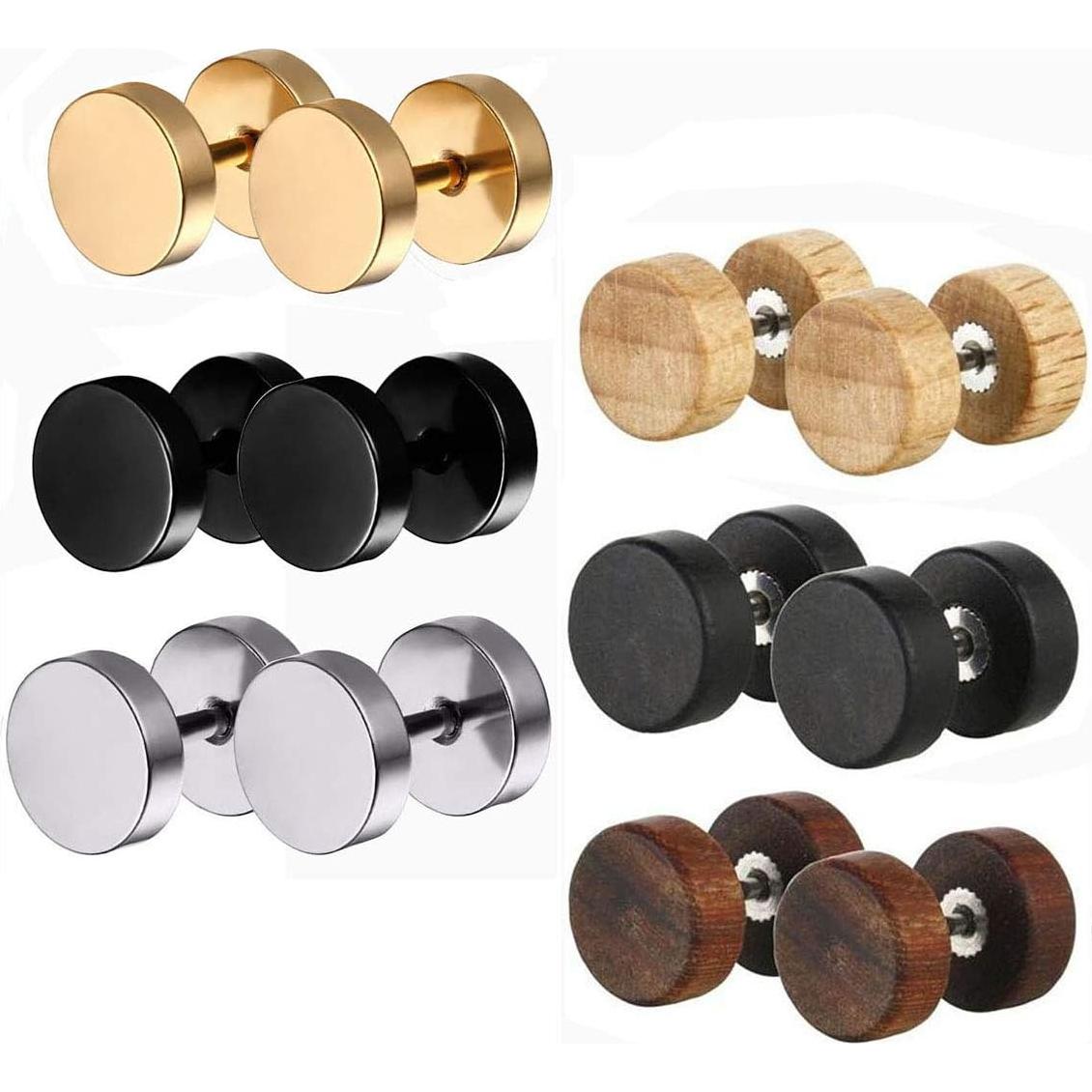 Tapones de Oído Falsos de Madera Tanyoyo 6 Pares 8mm