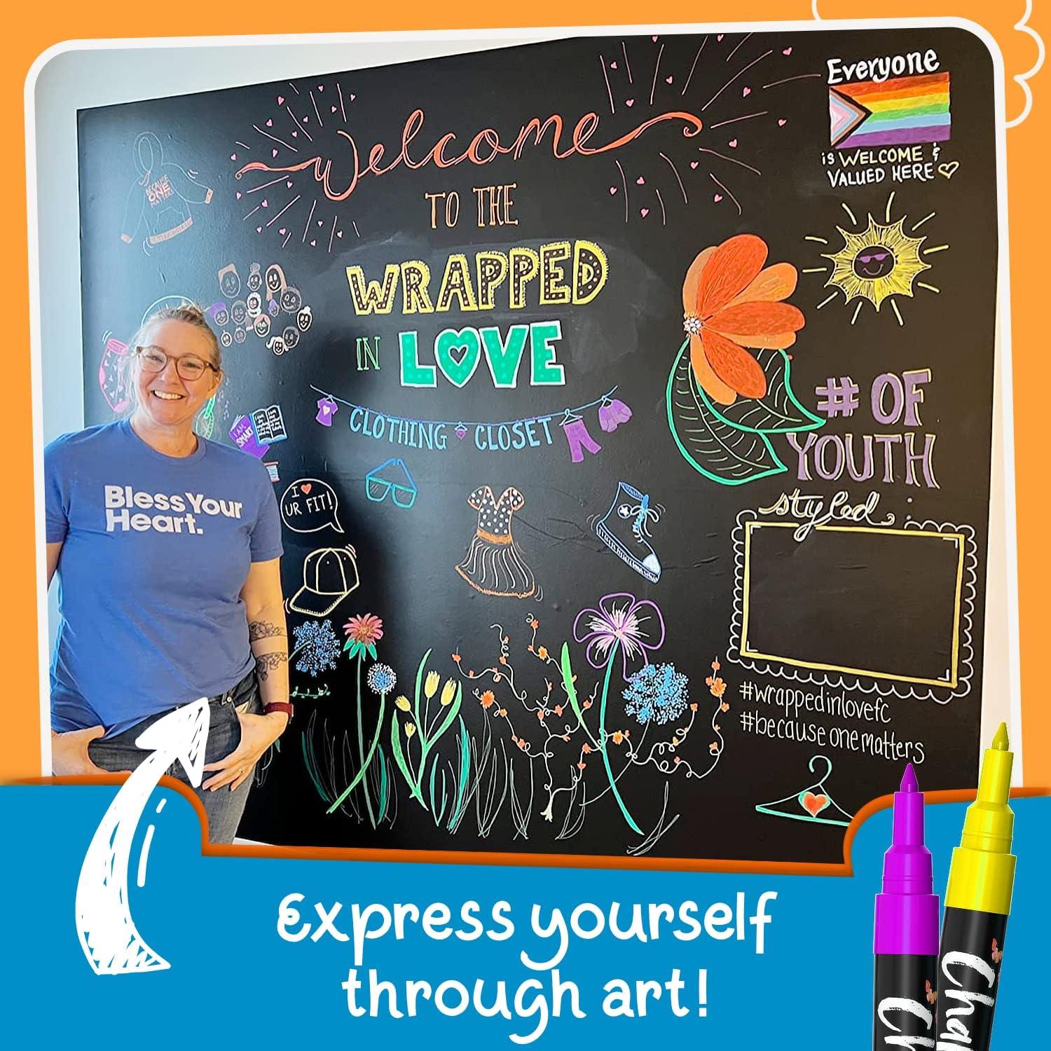 Marcadores de Tiza Líquida Chalkola 30 Colores Punta Fina 1mm