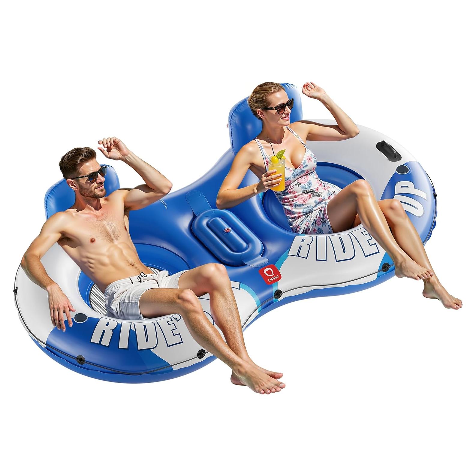 Tubo Inflable Doble QPAU para Río 2 Personas 299kg Capacidad