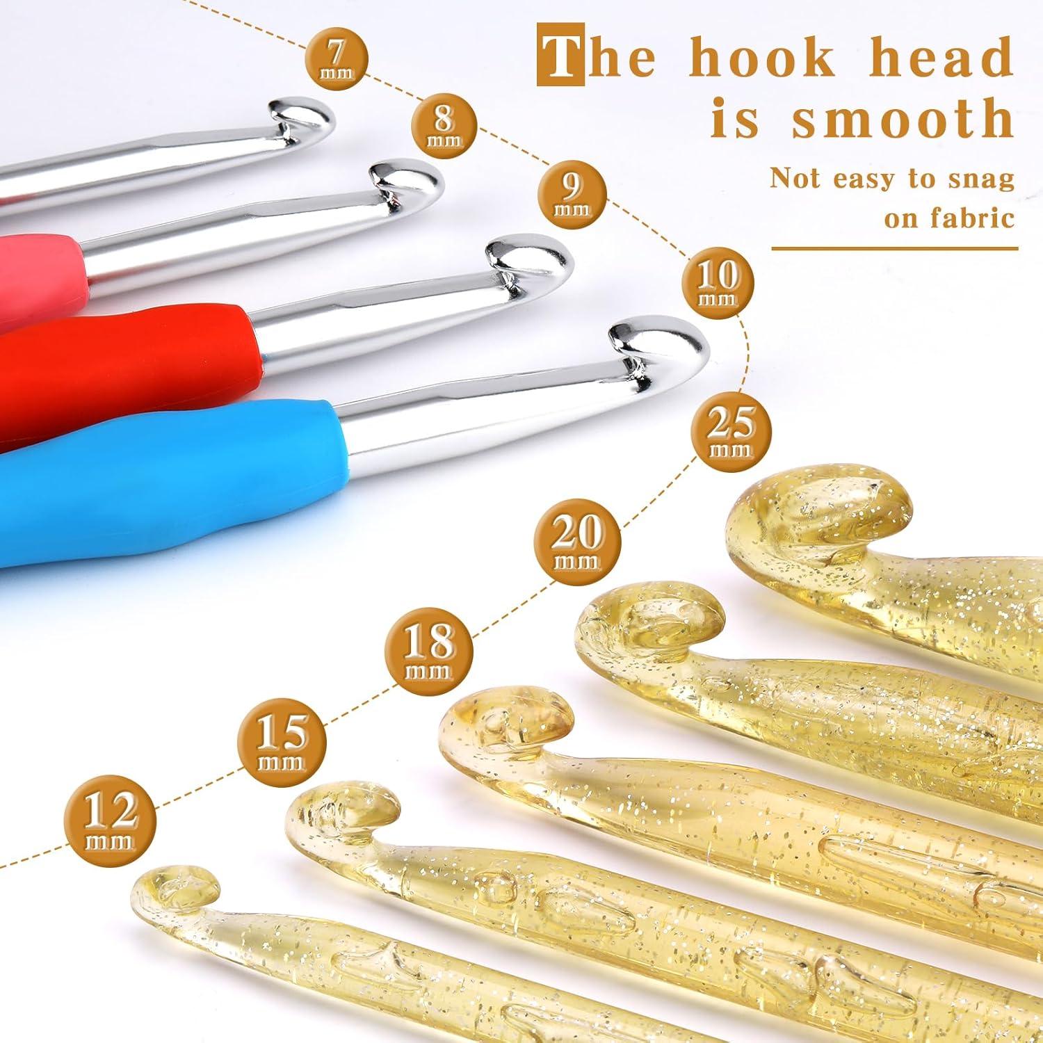 JUPEAN Juego de Ganchillos Ergonómicos 27 Piezas para Tejer