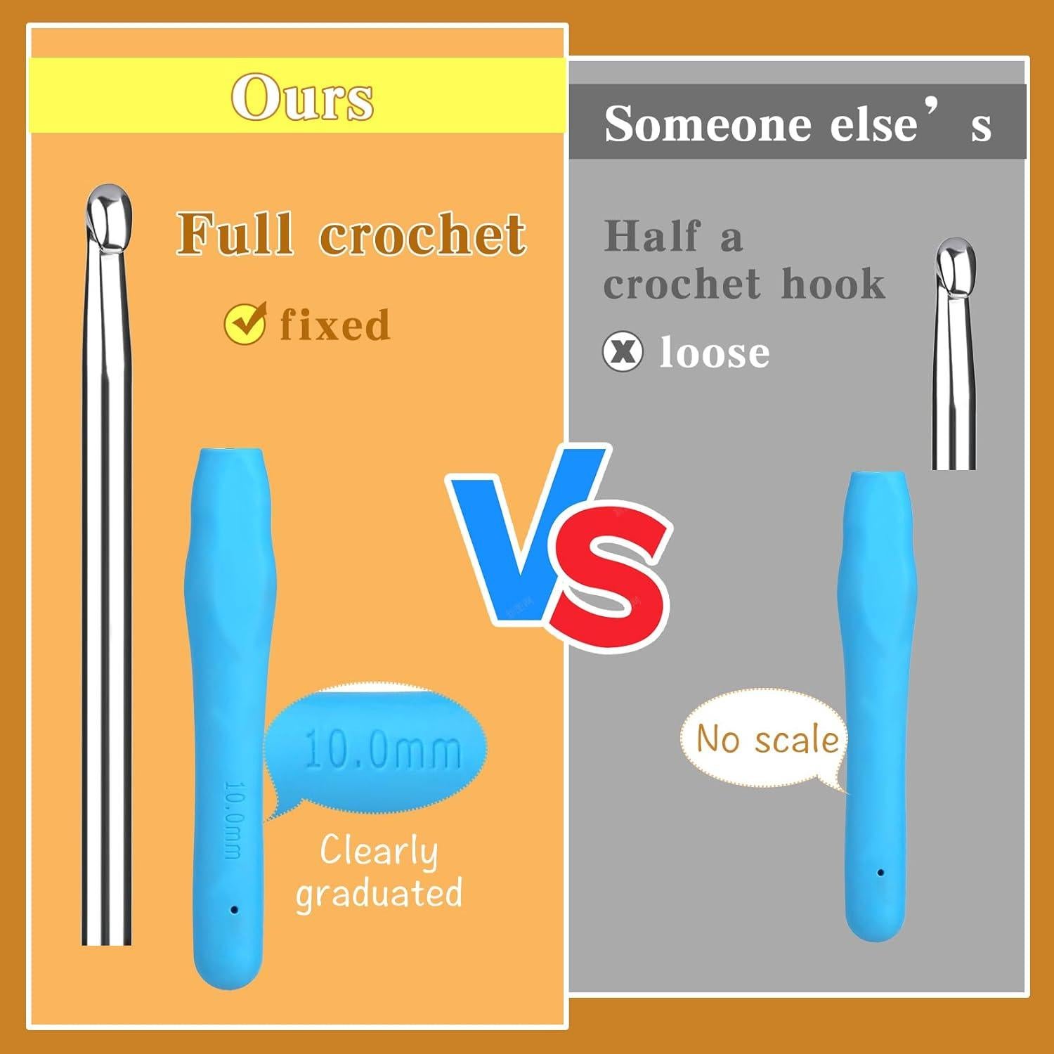 JUPEAN Juego de Ganchillos Ergonómicos 27 Piezas para Tejer