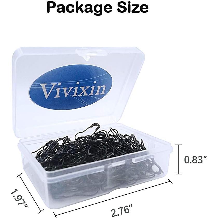 Alfileres de Seguridad de Metal Negro Vivixin 200pcs 21mm