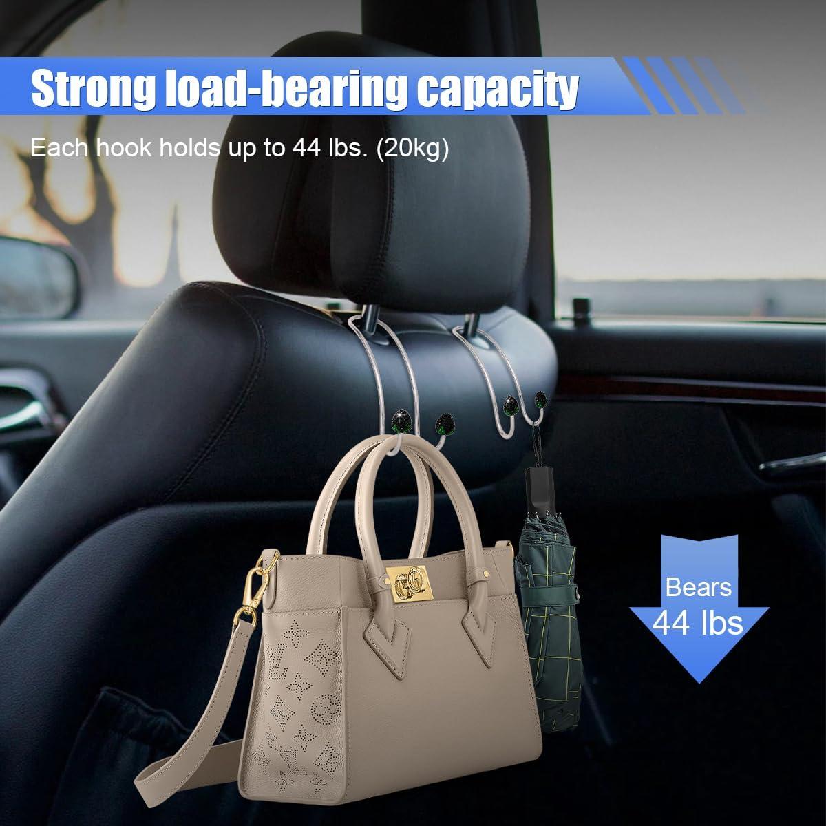 Ganchos de Reposacabezas para Bolso LAINLOY - 2 Piezas Negro