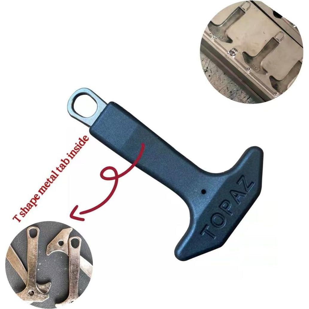 Tirador de Cremallera en T BJA 6 Pcs Nylon y TPU Negro