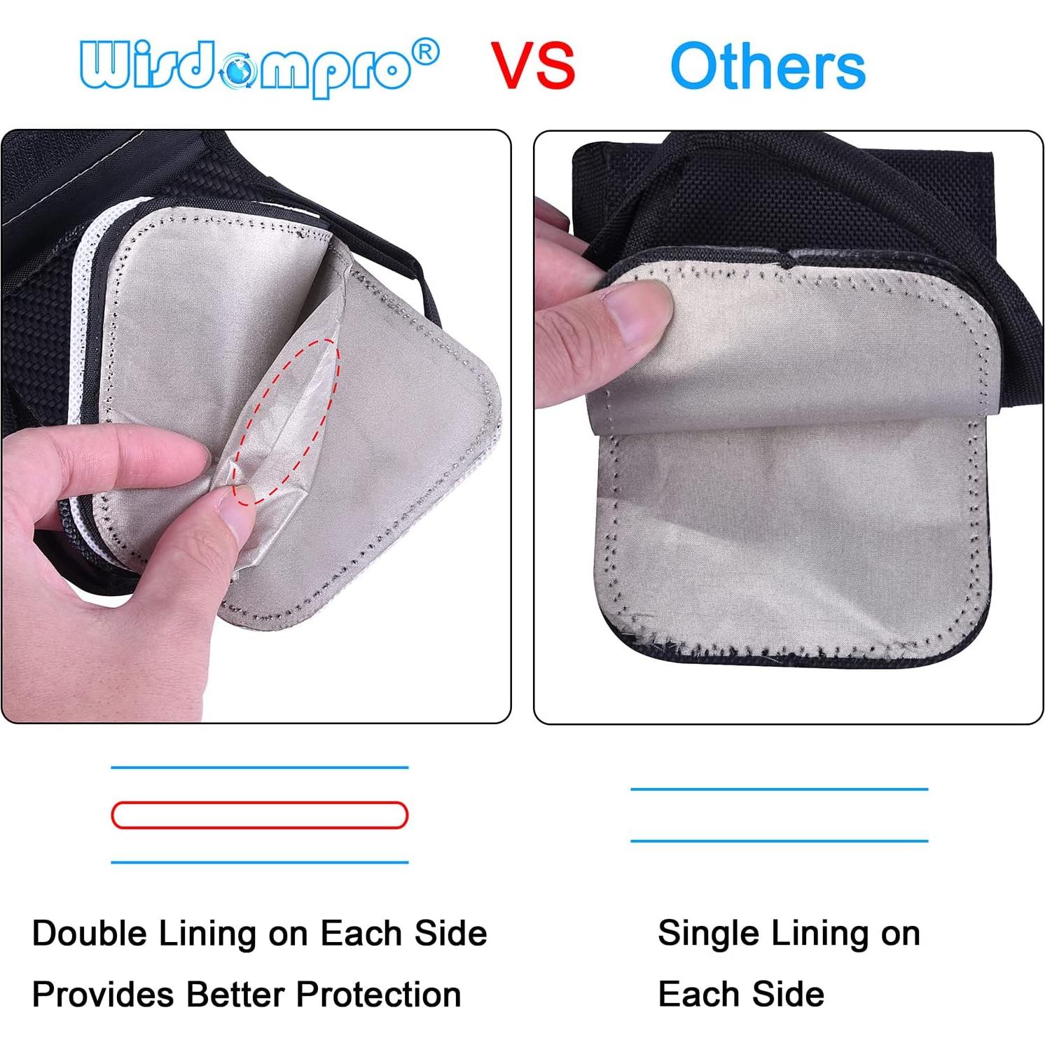 Bolsa Faraday Wisdompro para bloqueo de señal RFID - 13.46x9.91cm