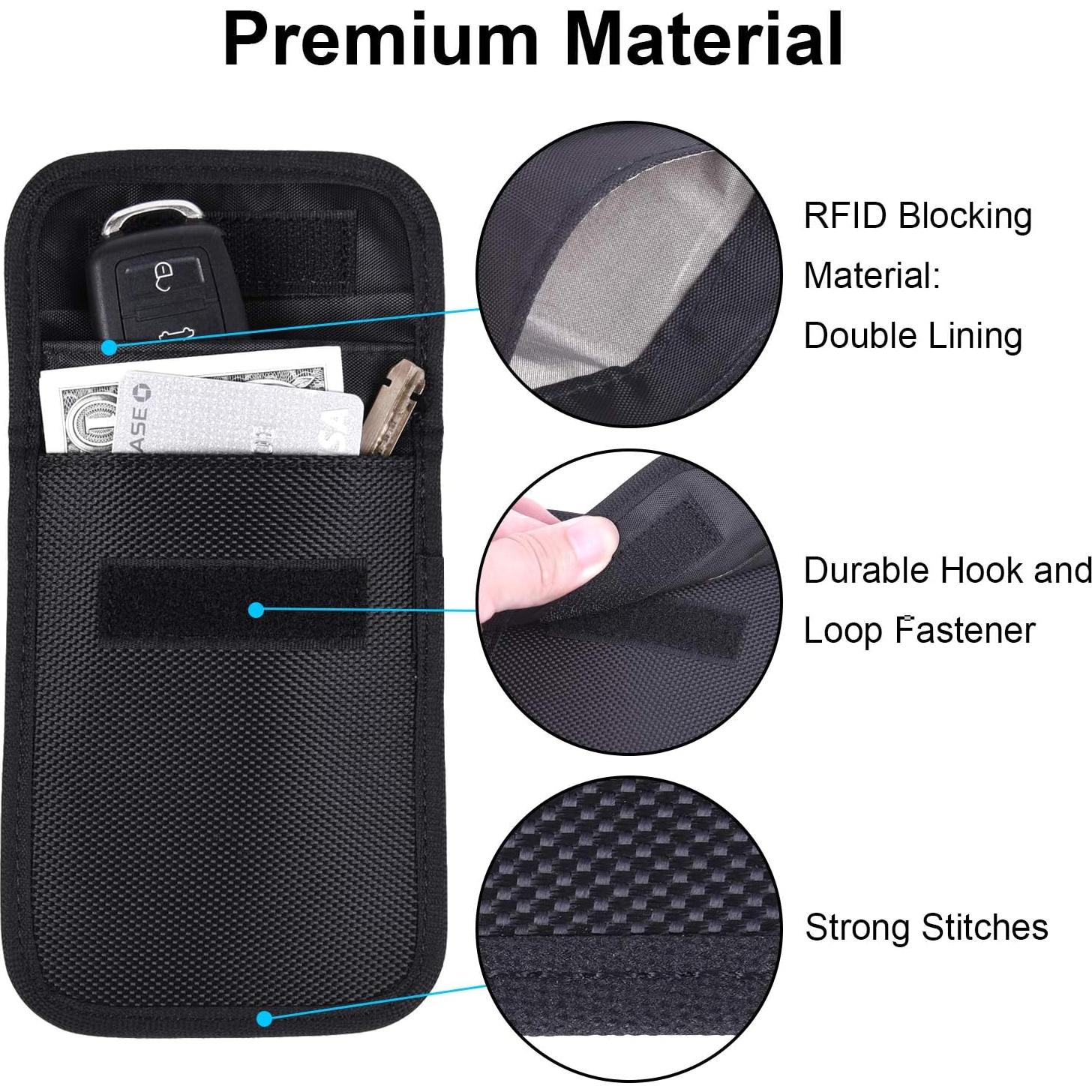 Bolsa Faraday Wisdompro para bloqueo de señal RFID - 13.46x9.91cm