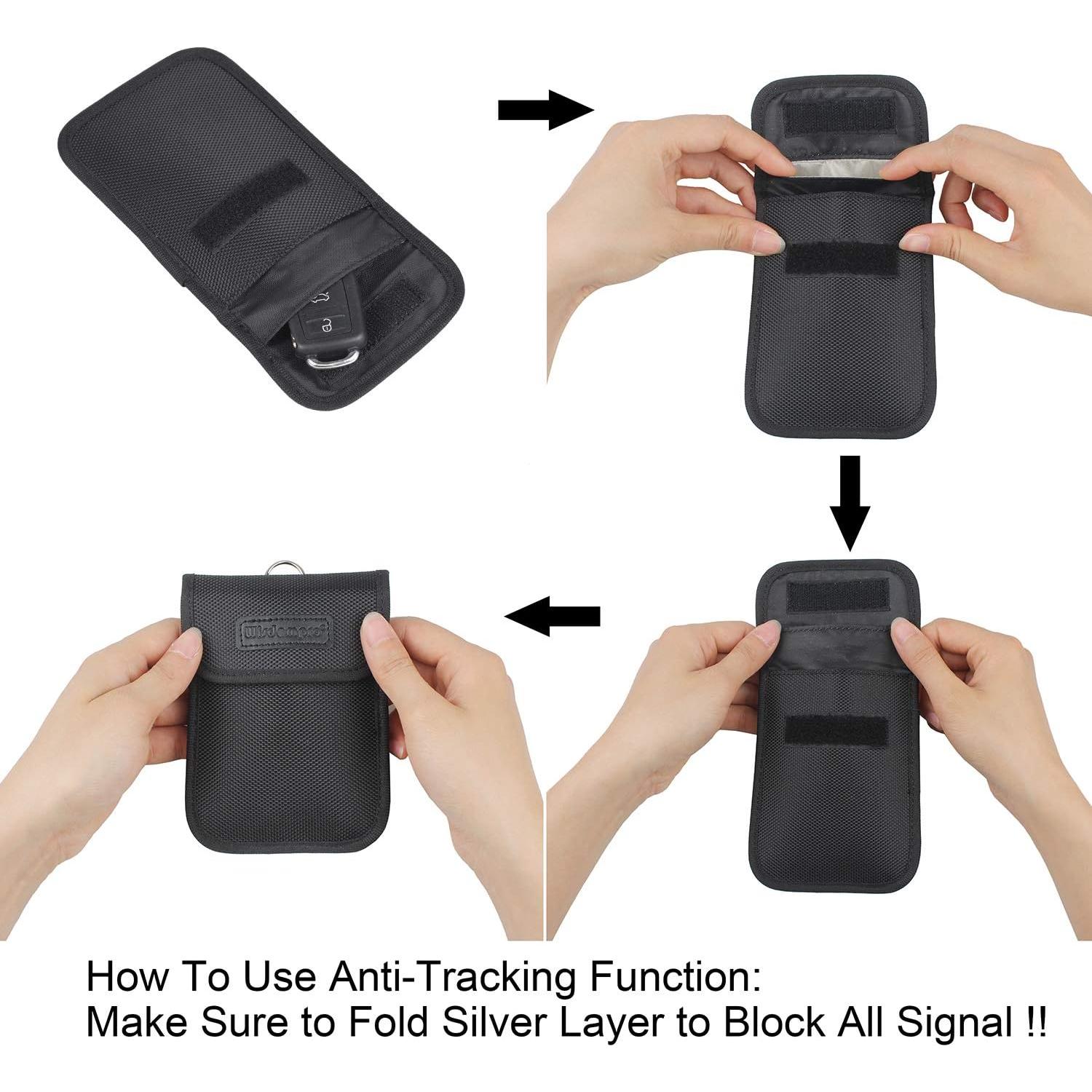 Bolsa Faraday Wisdompro para bloqueo de señal RFID - 13.46x9.91cm