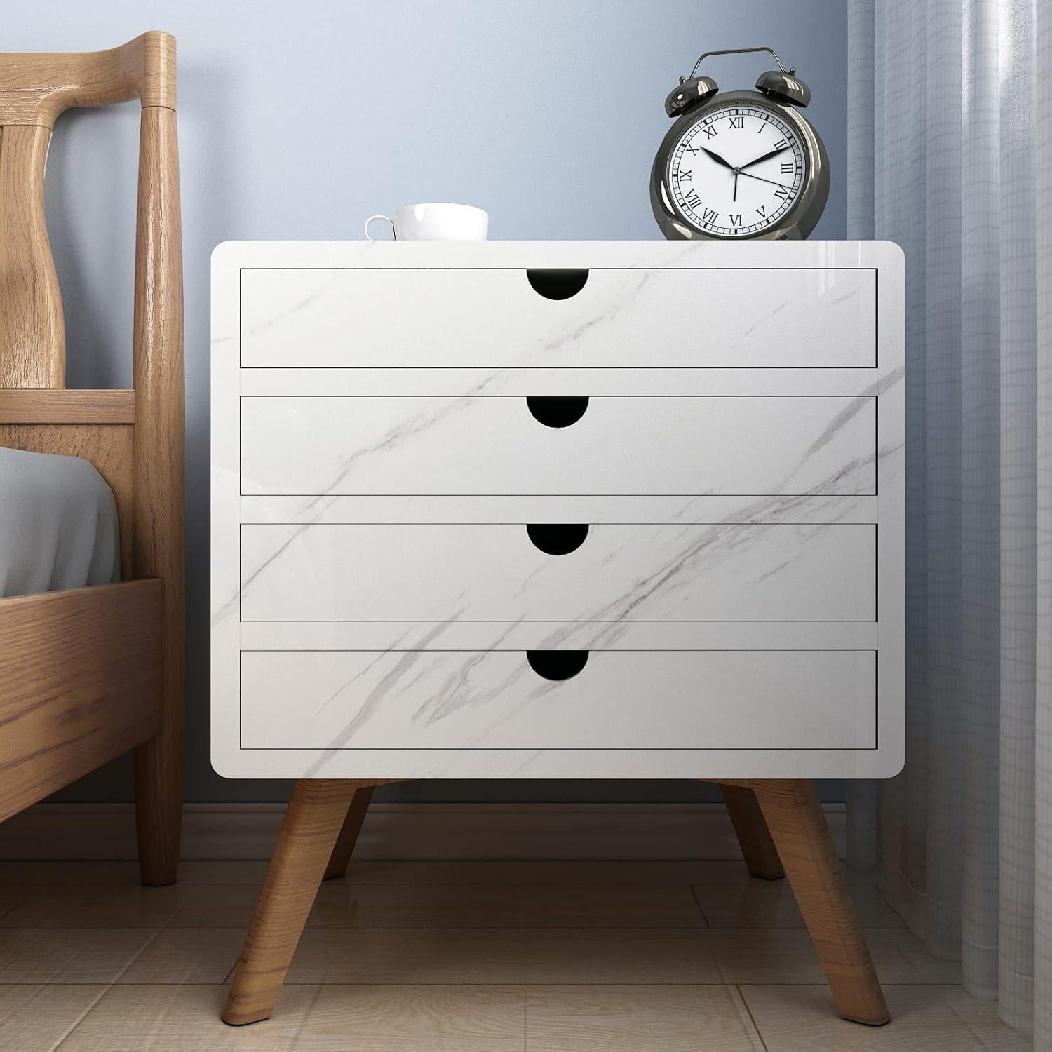 Papel Contacto Autoadhesivo Mármol Blanco Yenhome 0.45x3m