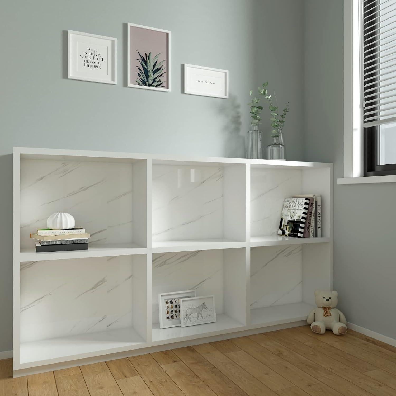 Papel Contacto Autoadhesivo Mármol Blanco Yenhome 0.45x3m