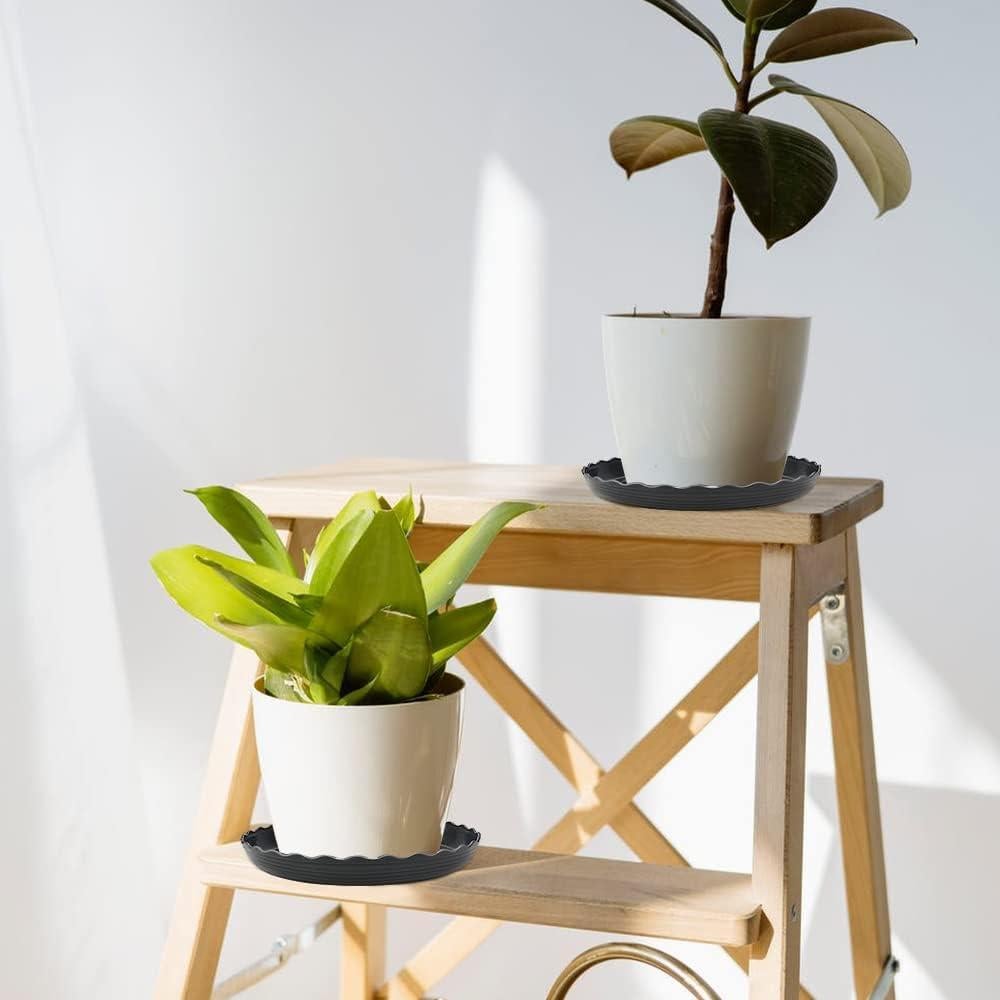 Paquete de 12 bandejas de plástico negro para macetas 15-25 cm