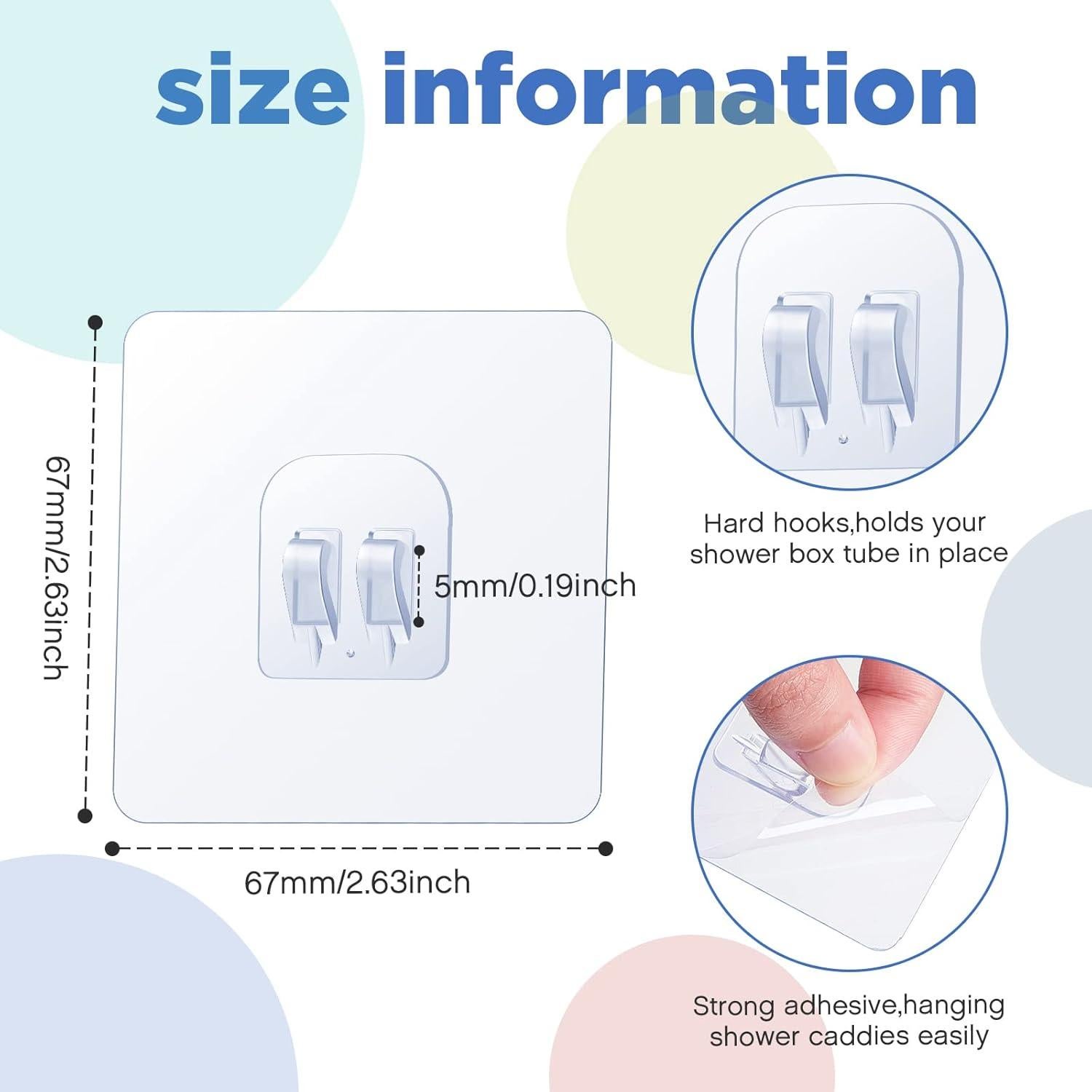 Ganchos de Adhesivo Tondiamo para Caddy de Ducha 6 Piezas