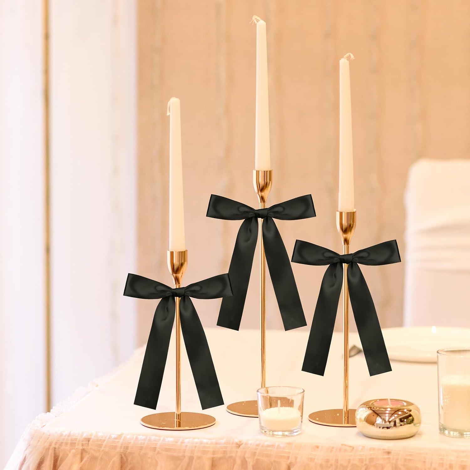 Paquete de 24 Lazos para Copas de Vino Negros 17 x 10 cm