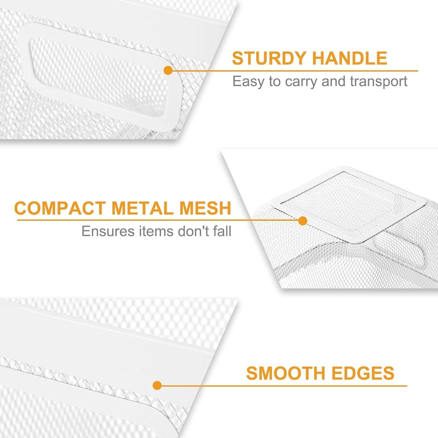 Cestas de Malla Metálica MorningRo 4 Piezas 24.5x24.5x17.5 cm