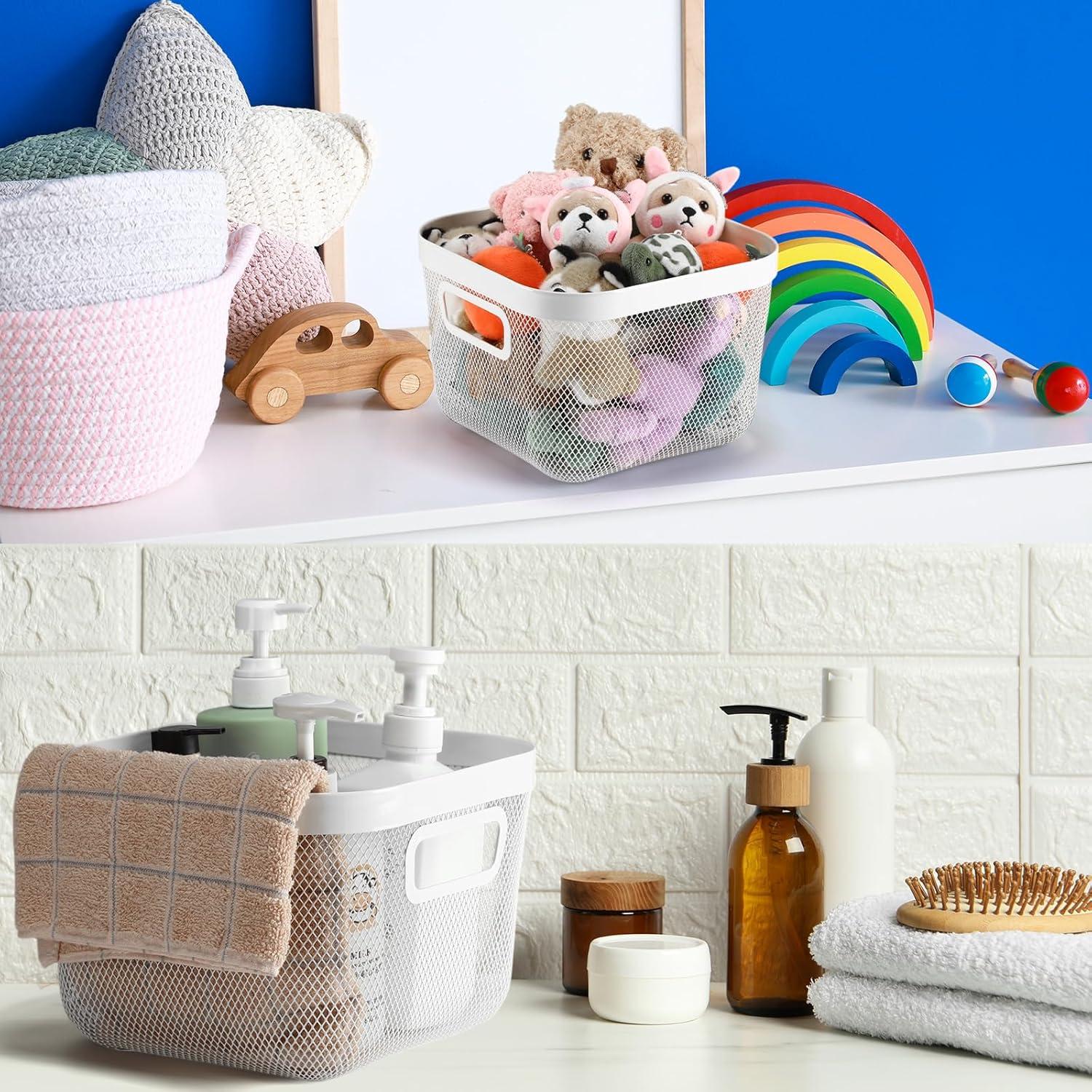 Cestas de Malla Metálica MorningRo 4 Piezas 24.5x24.5x17.5 cm