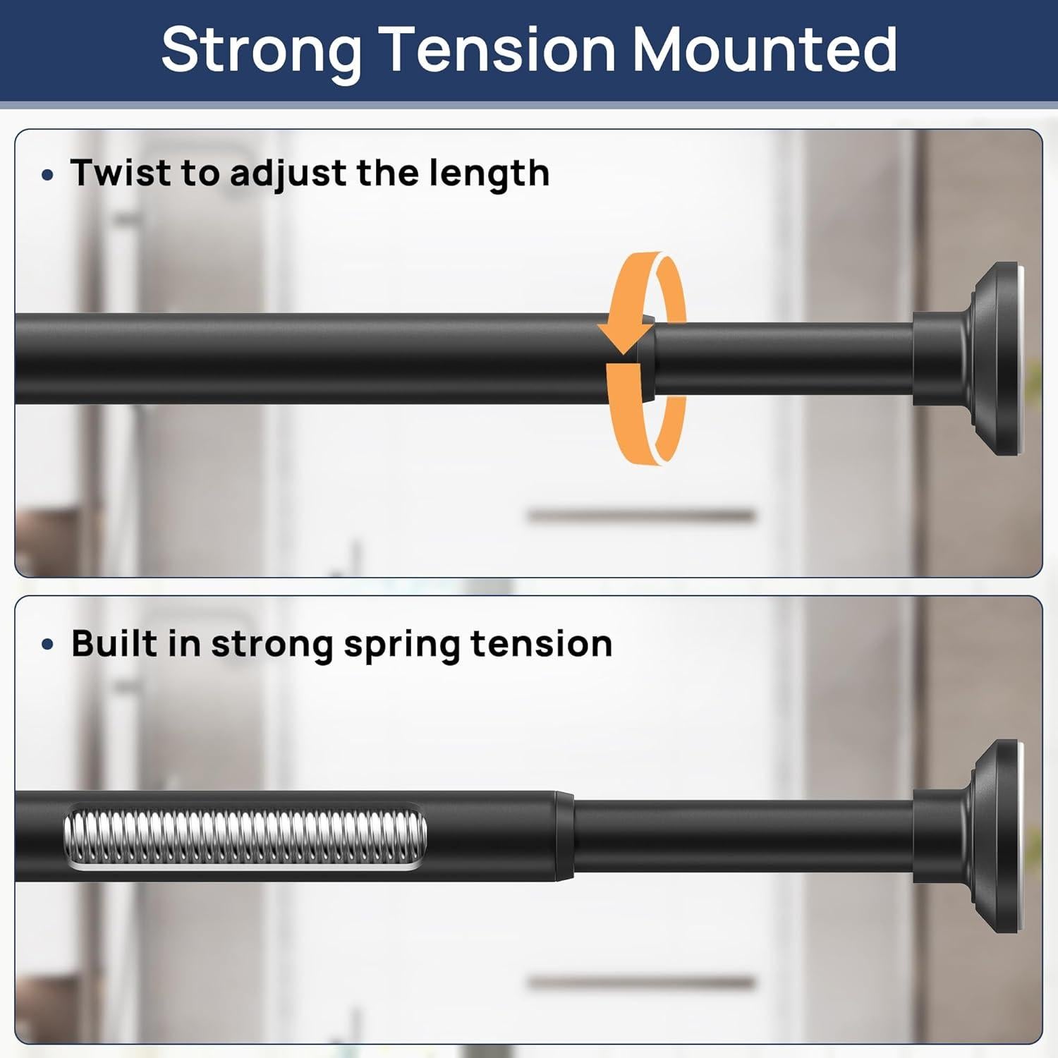 Varilla de Cortina de Ducha EnjoyBasics 30-52 Pulgadas Negra