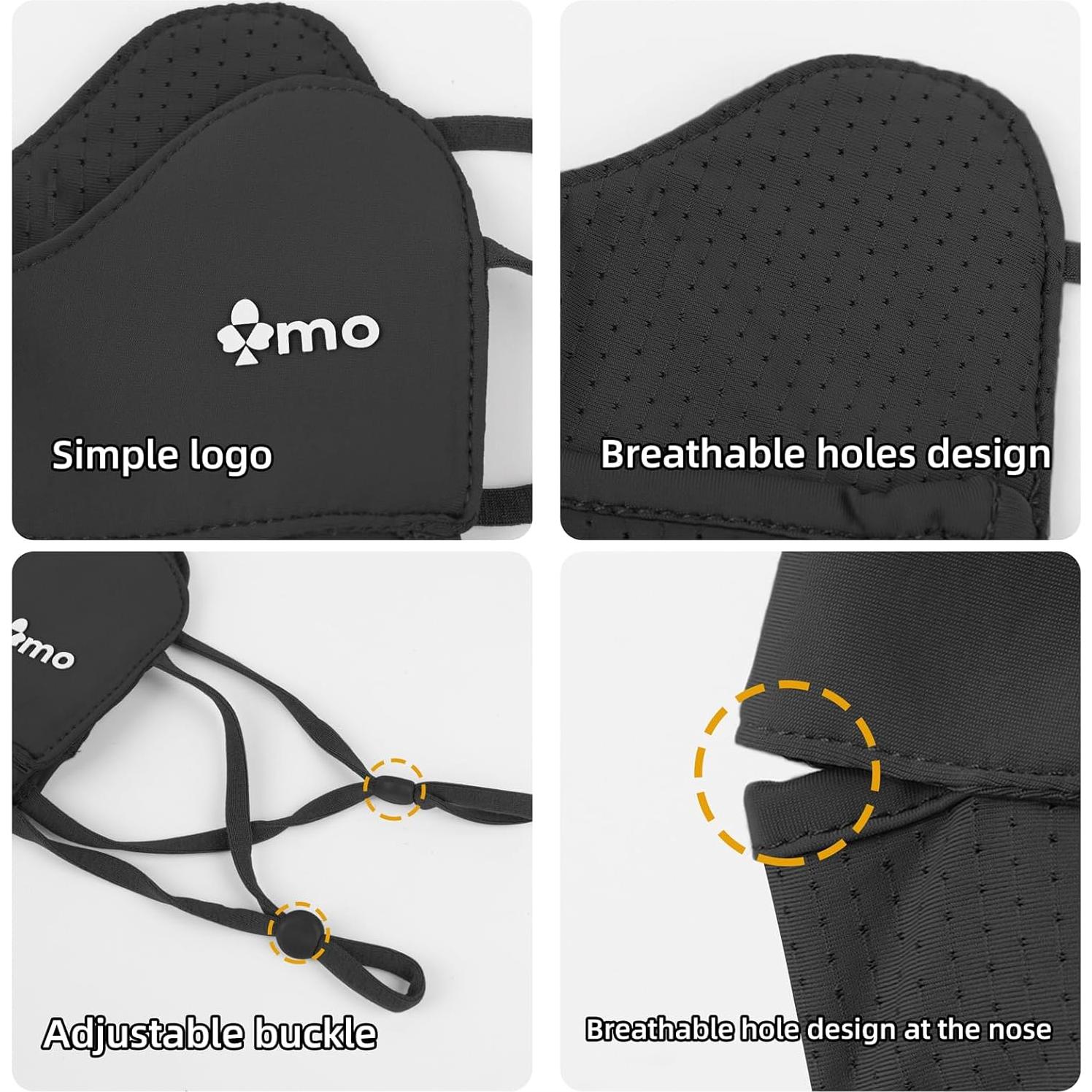 Mascarilla Solar UPF50+ KZ008 Unisex Negra Transpirable