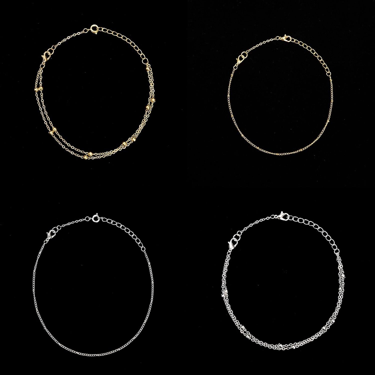 Extensores de Pulseras de Tobillo Softones 12-18 Pcs Oro Plata