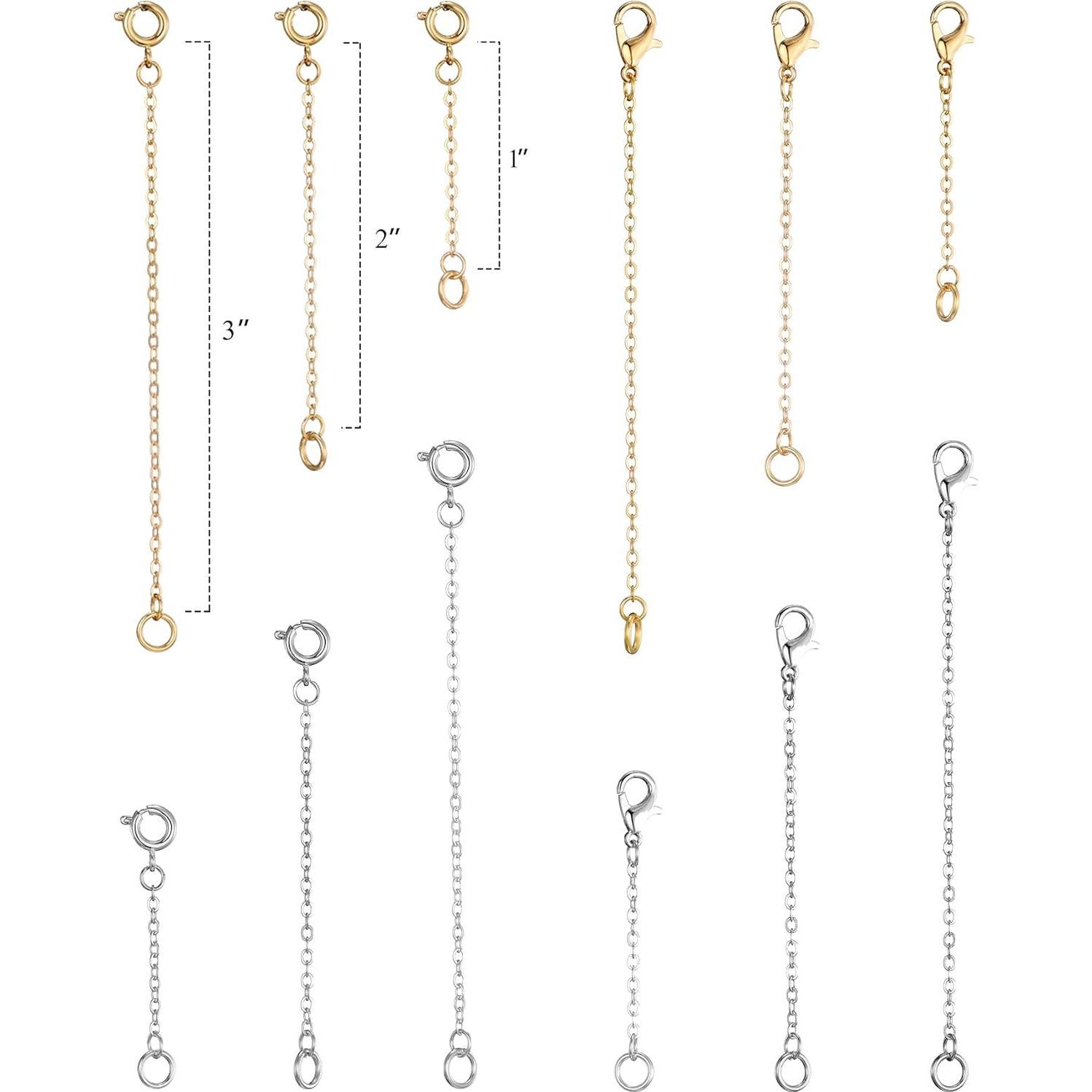 Extensores de Pulseras de Tobillo Softones 12-18 Pcs Oro Plata
