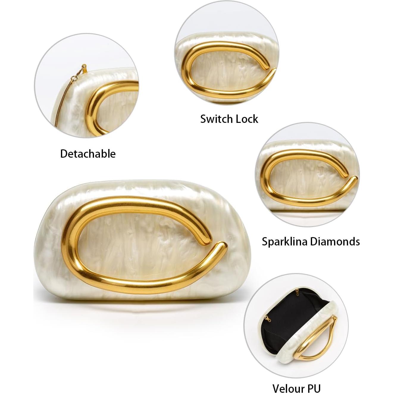 Bolso de Mano Beige para Mujeres Blinkgoo con Cadena