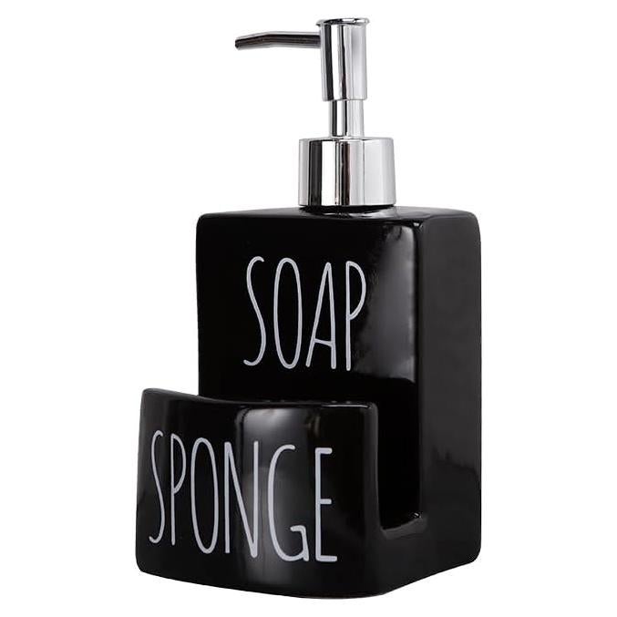 Dispensador de Jabón Cerámica ADAVAS.Y&G 2 en 1 Negro