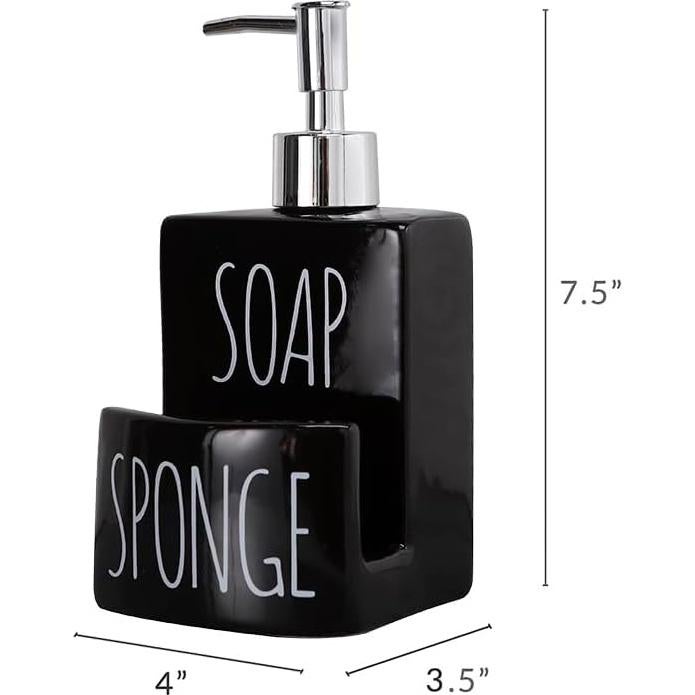Dispensador de Jabón Cerámica ADAVAS.Y&G 2 en 1 Negro