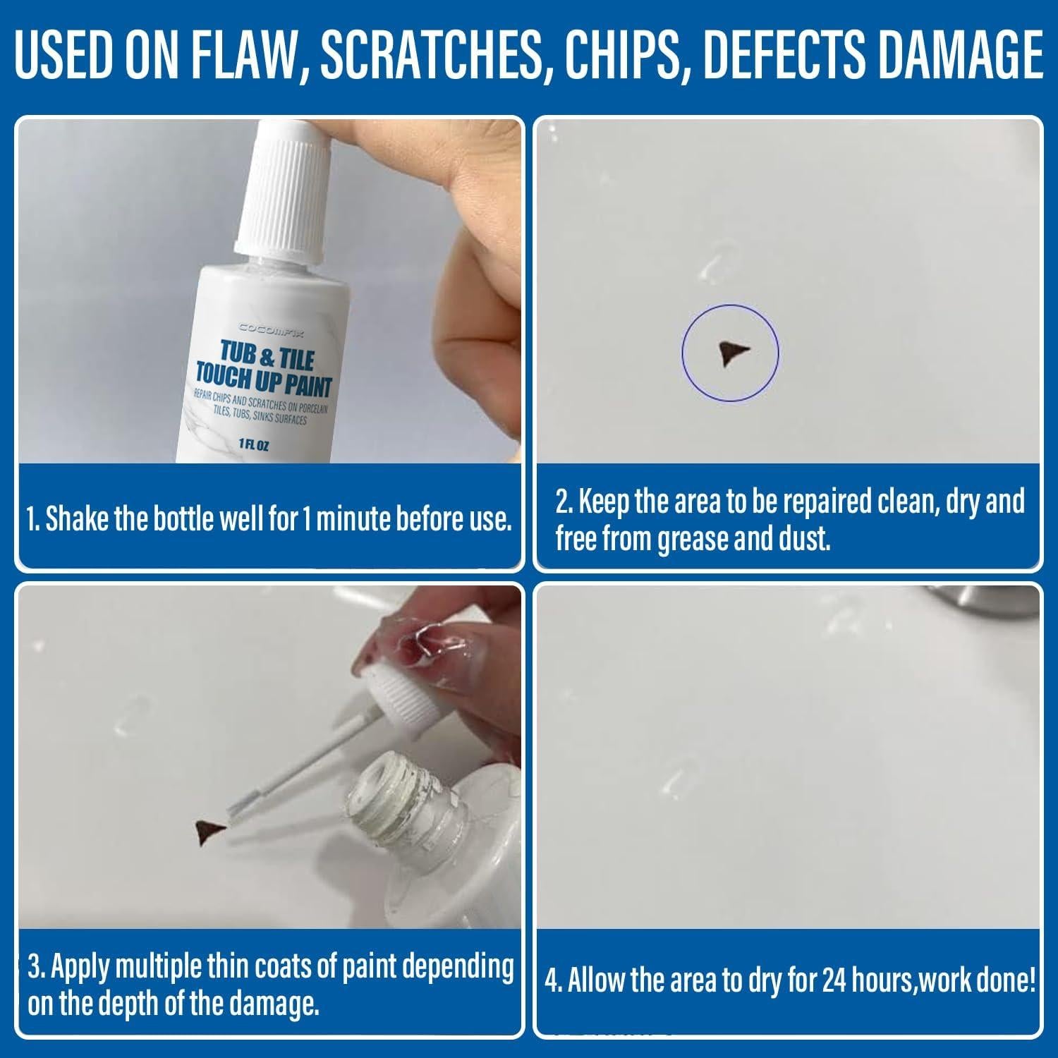 Pintura para Bañeras y Azulejos Cocomfix 29.57ml Blanco Brillante