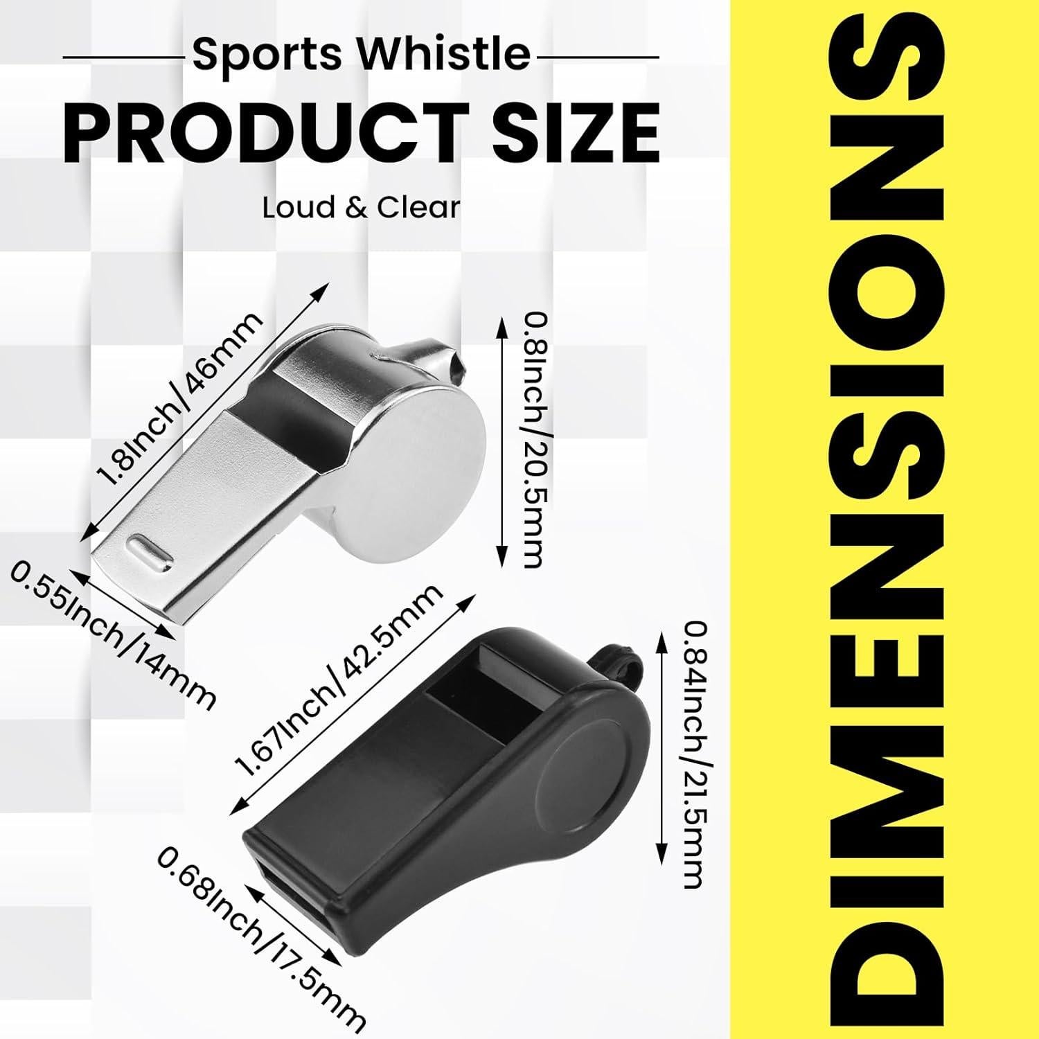 Silbatos Deportivos HONSNKS 4 Pcs Acero Inoxidable y Plástico