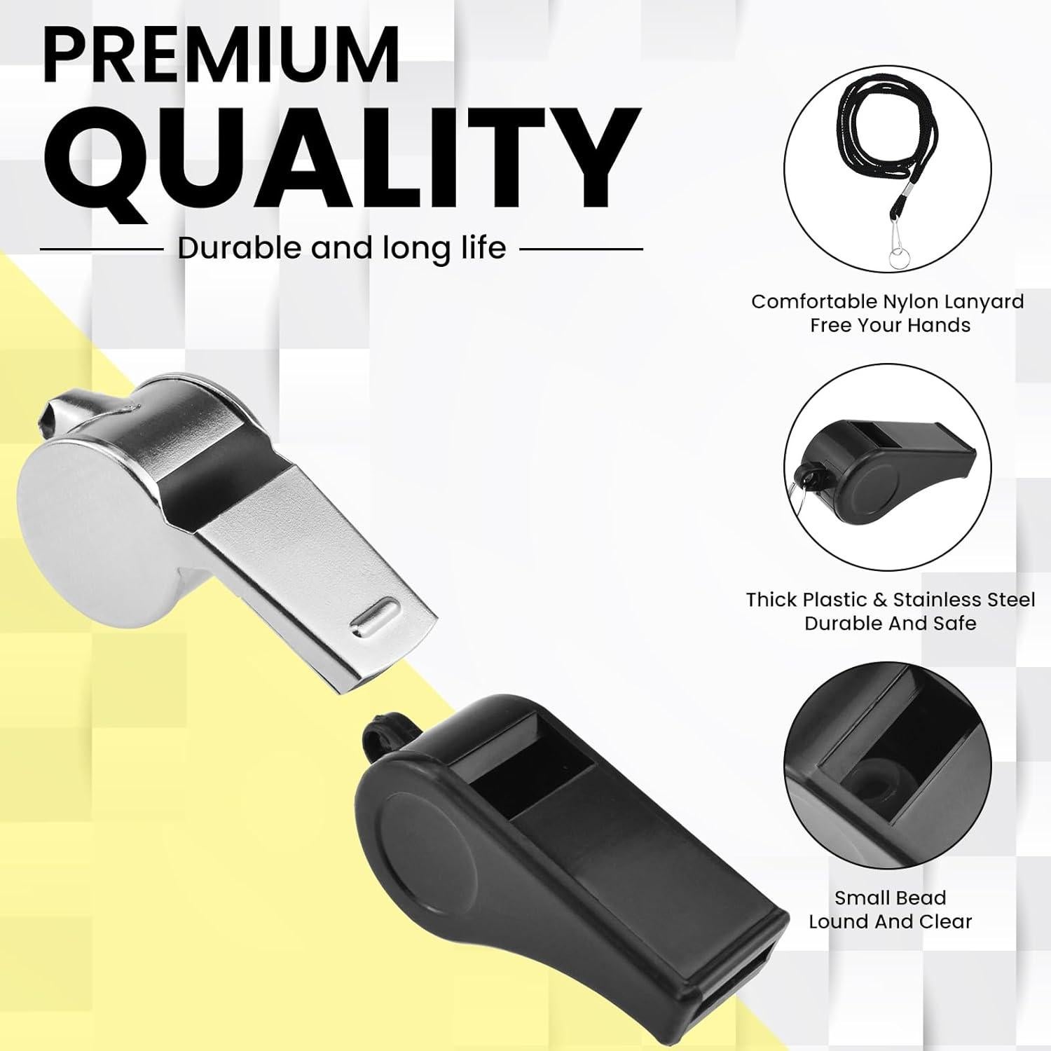 Silbatos Deportivos HONSNKS 4 Pcs Acero Inoxidable y Plástico