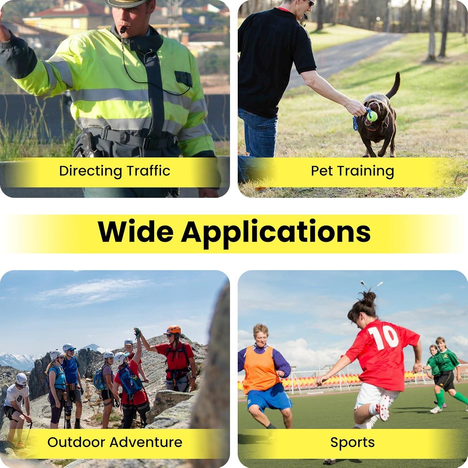 Silbatos Deportivos HONSNKS 4 Pcs Acero Inoxidable y Plástico