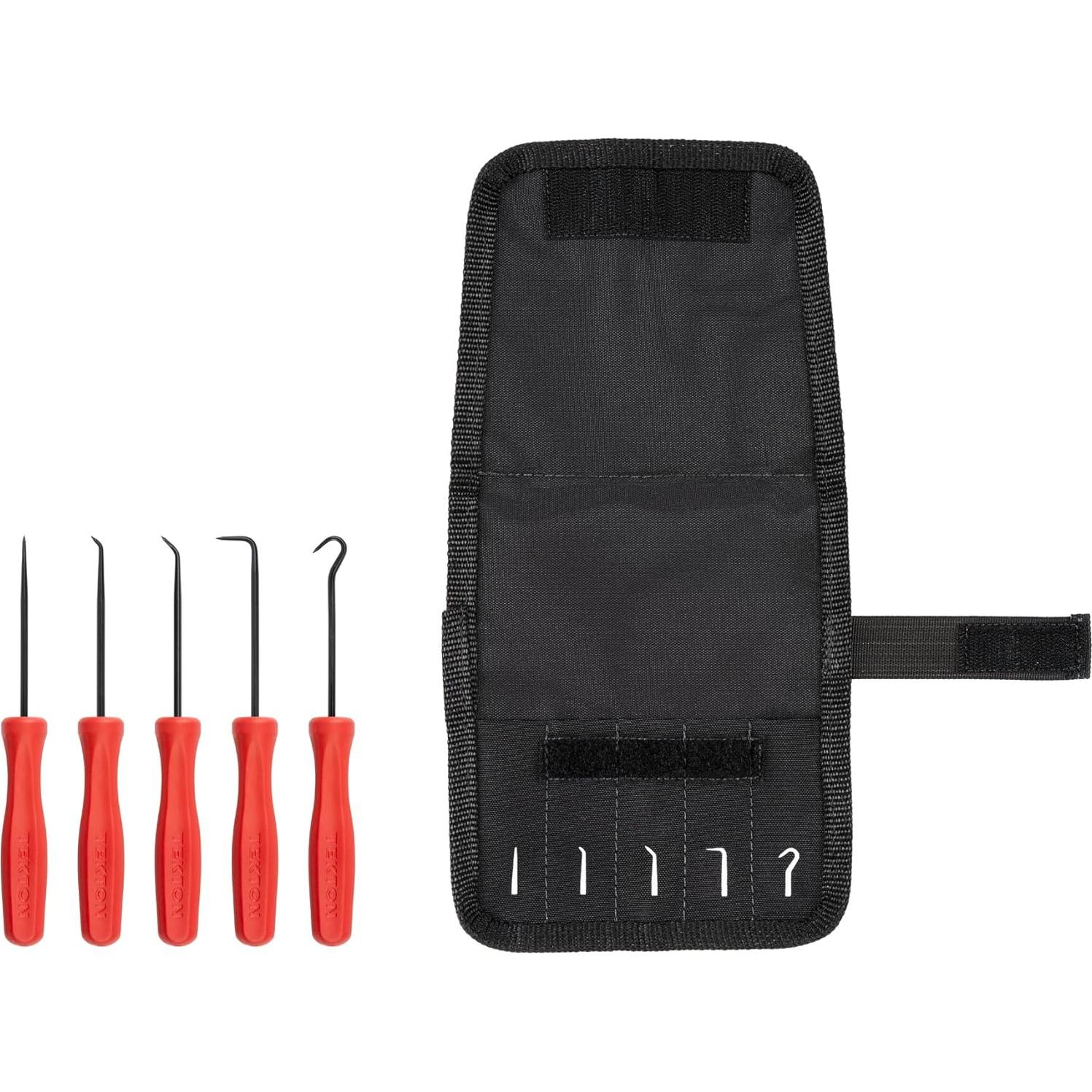 Juego de Picos y Ganchos Romos Tekton 5 Piezas con Estuche