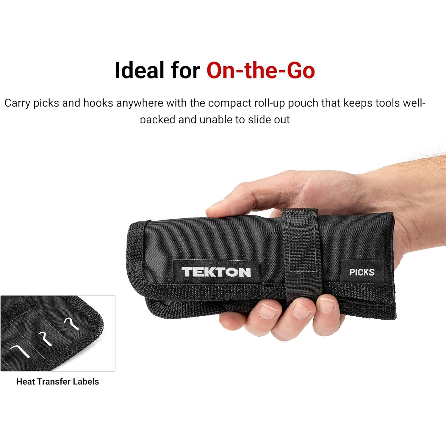 Juego de Picos y Ganchos Romos Tekton 5 Piezas con Estuche