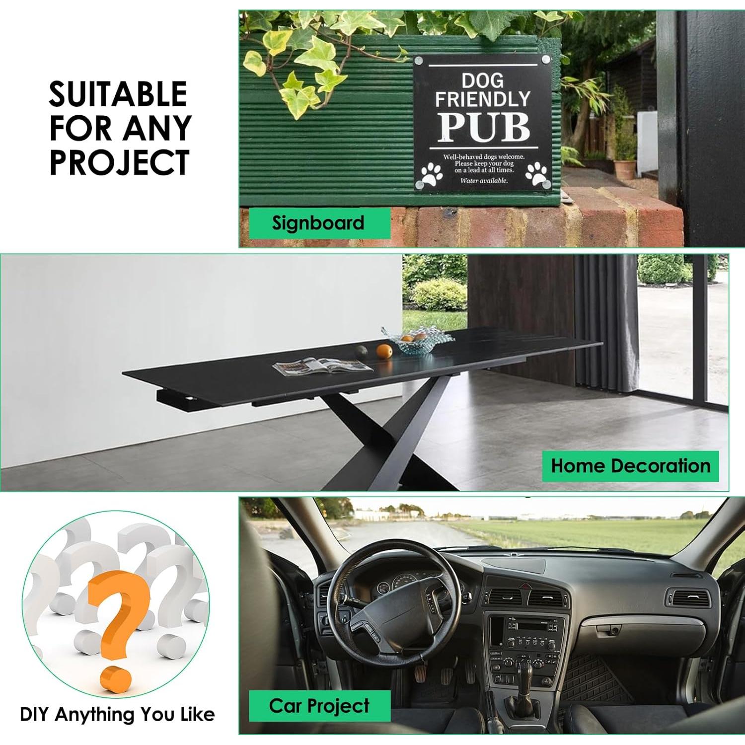 Hoja de Plástico ABS CREGEAR 3mm 30.5x20.3cm Negra para Manualidades