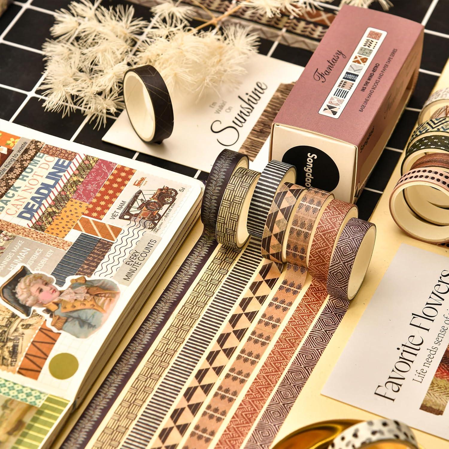 Juego de 10 Rollos de Cinta Washi Decorativa Songdao 2m x 10mm