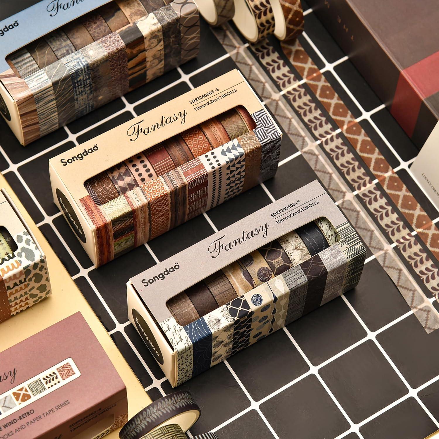 Juego de 10 Rollos de Cinta Washi Decorativa Songdao 2m x 10mm