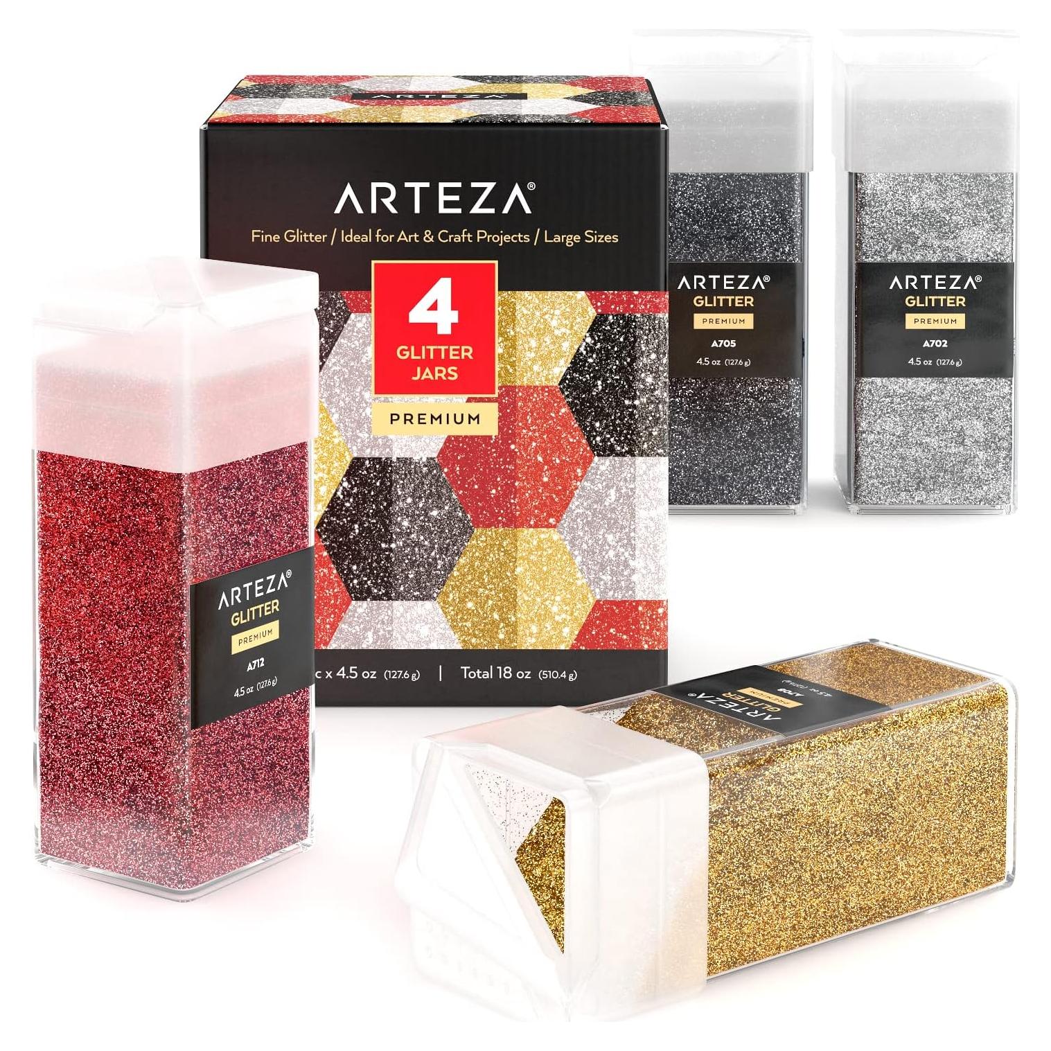 Set de Brillo Fino Arteza - 4 Colores para Manualidades 127.57 g