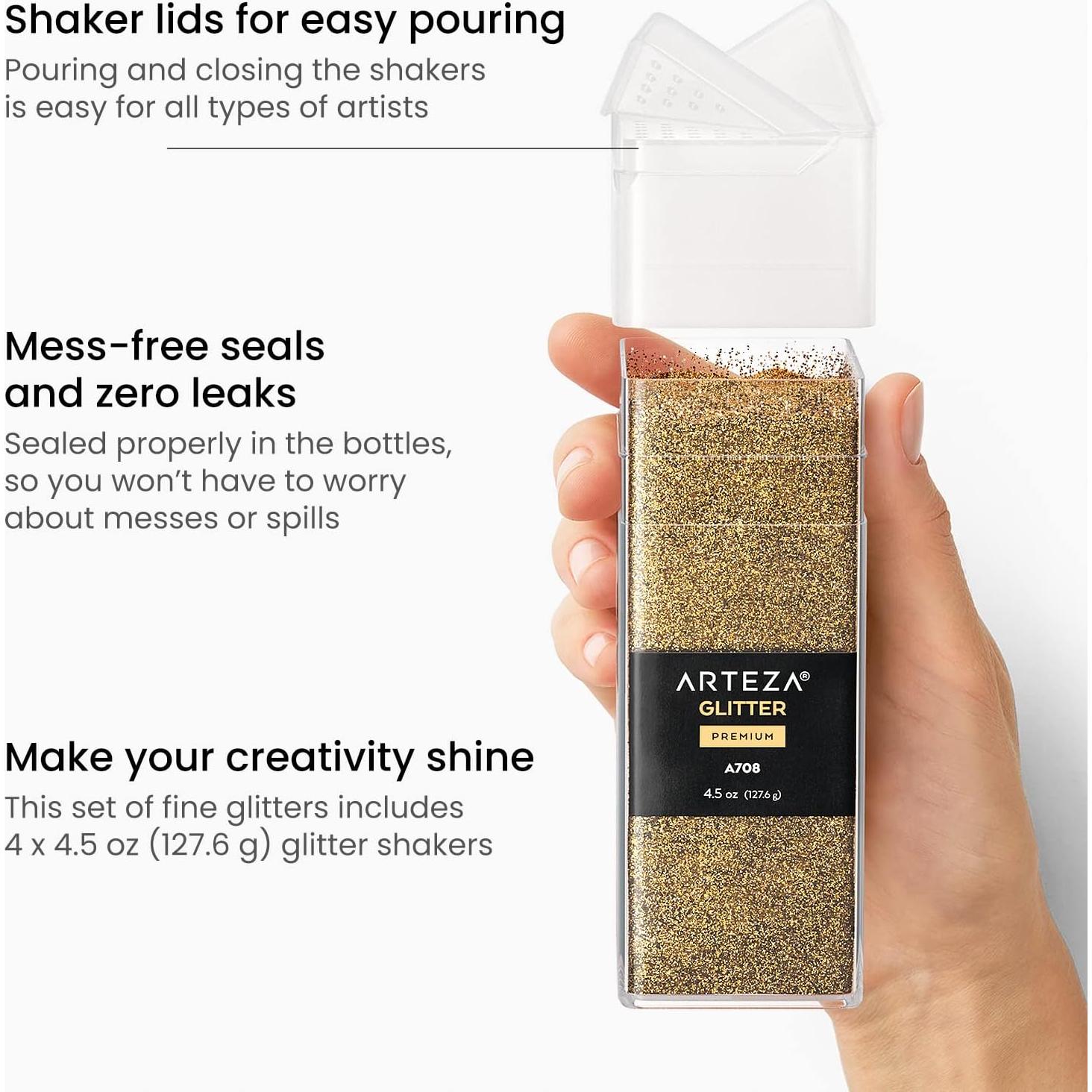 Set de Brillo Fino Arteza - 4 Colores para Manualidades 127.57 g