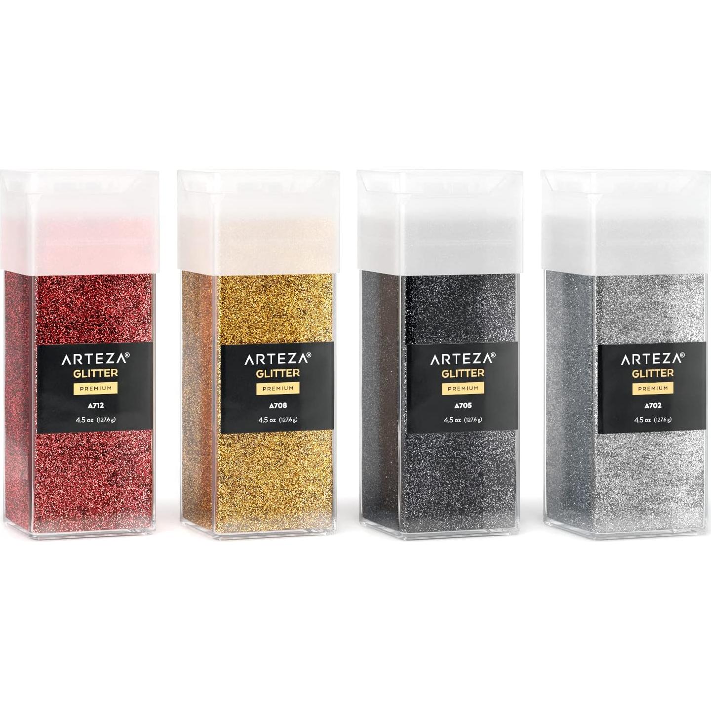 Set de Brillo Fino Arteza - 4 Colores para Manualidades 127.57 g