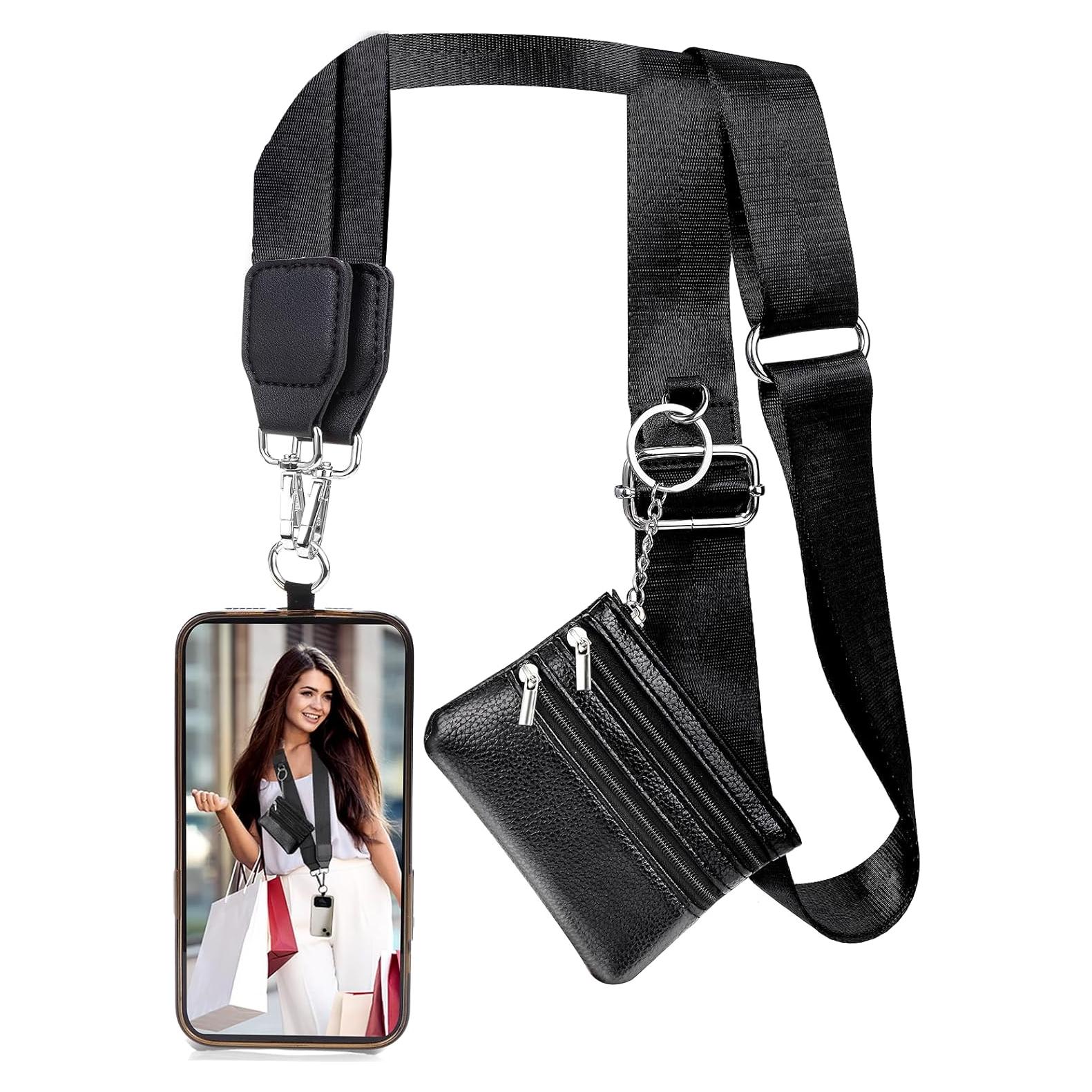 Correa Clip y Go XANGNIER para Teléfono con Cartera Negra
