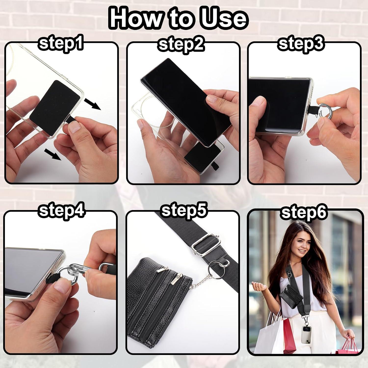 Correa Clip y Go XANGNIER para Teléfono con Cartera Negra