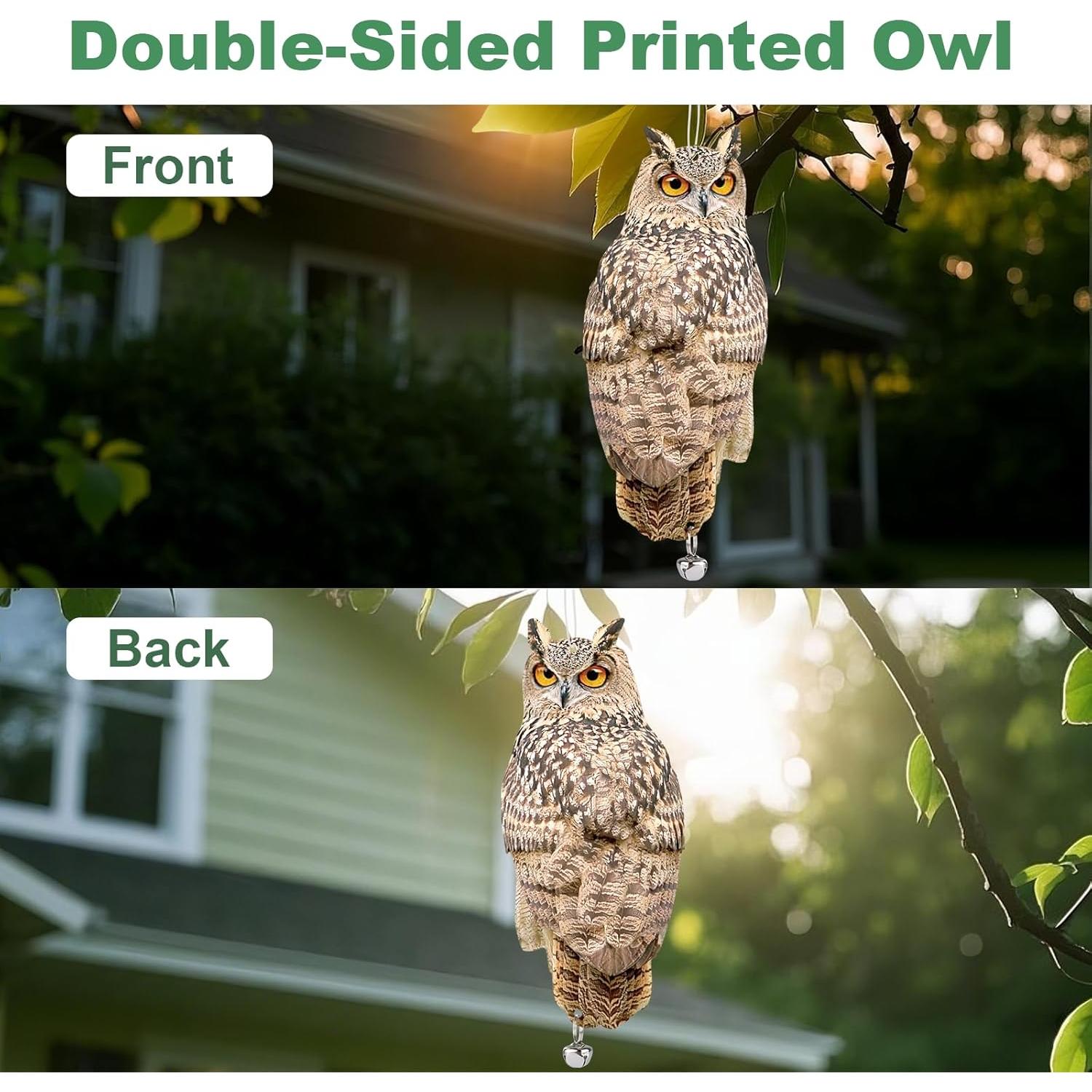 Ahuyentador de Búhos Reflectante Kungfu Mall 3 Piezas Jardín