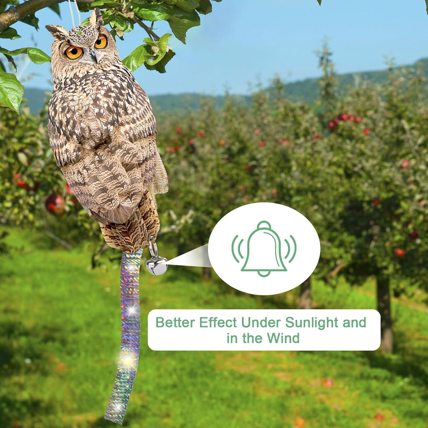 Ahuyentador de Búhos Reflectante Kungfu Mall 3 Piezas Jardín