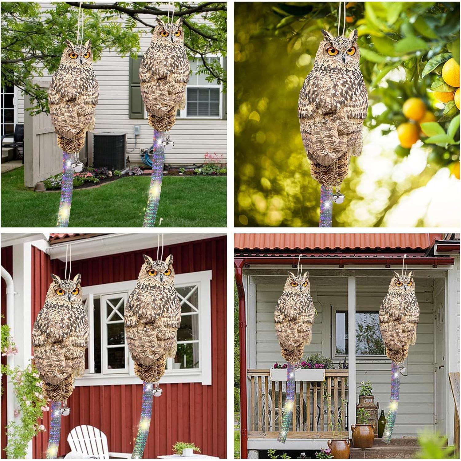 Ahuyentador de Búhos Reflectante Kungfu Mall 3 Piezas Jardín