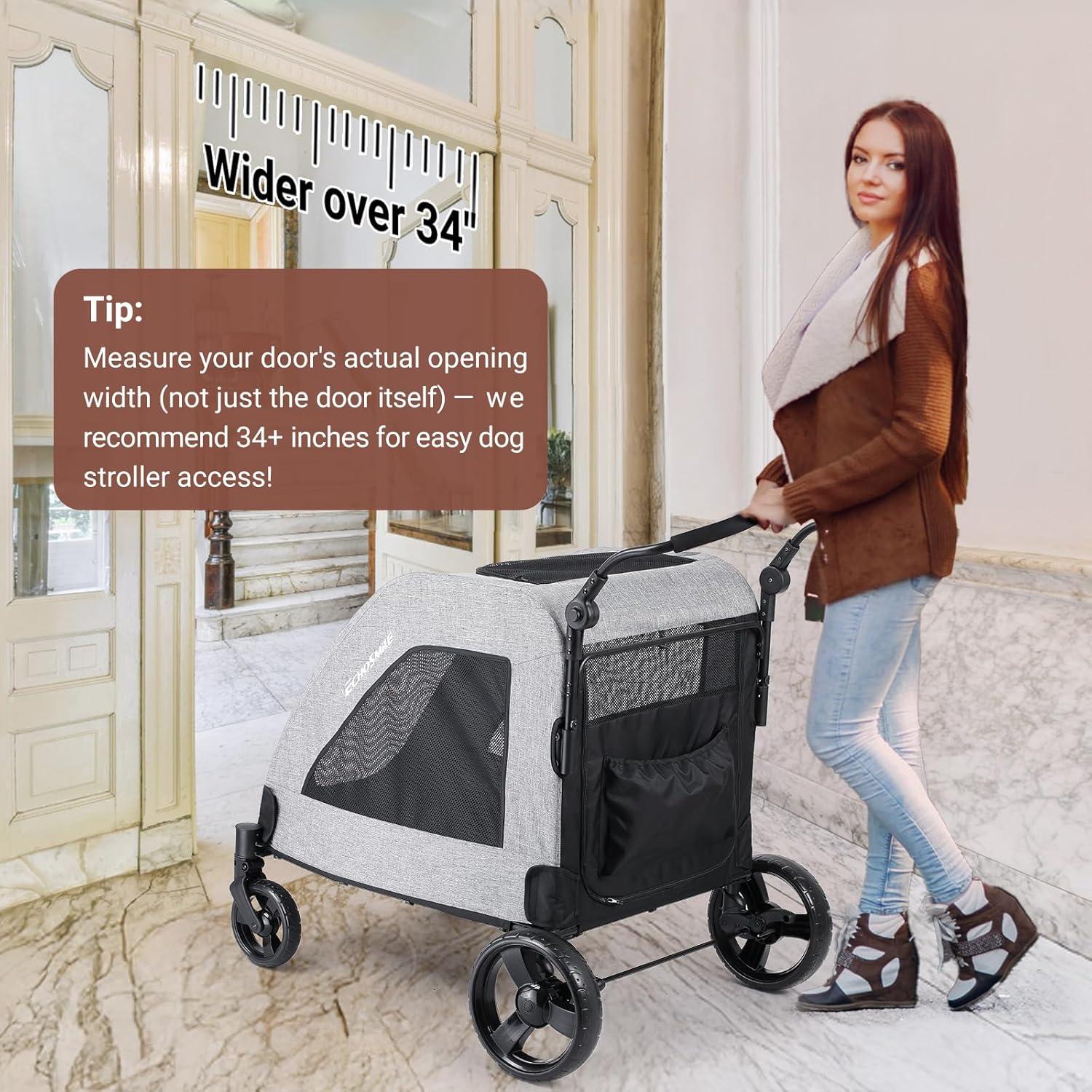 Carrito de Perro EchoSmile XL Plegable 72.57 kg Gris